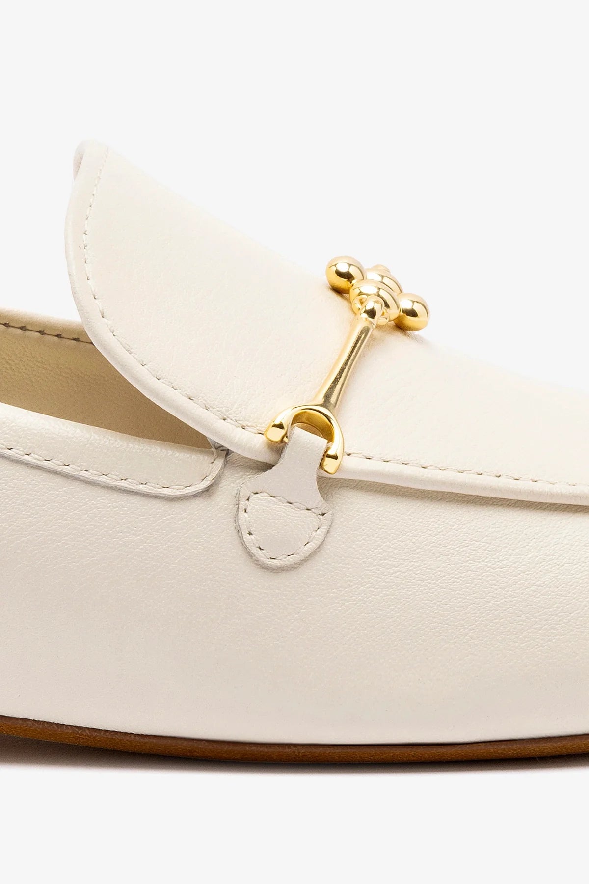 Katherine Women's Ivory Leather Loafers - Comfortable Slip-On Shoes for Casual Wear, Office & Travel