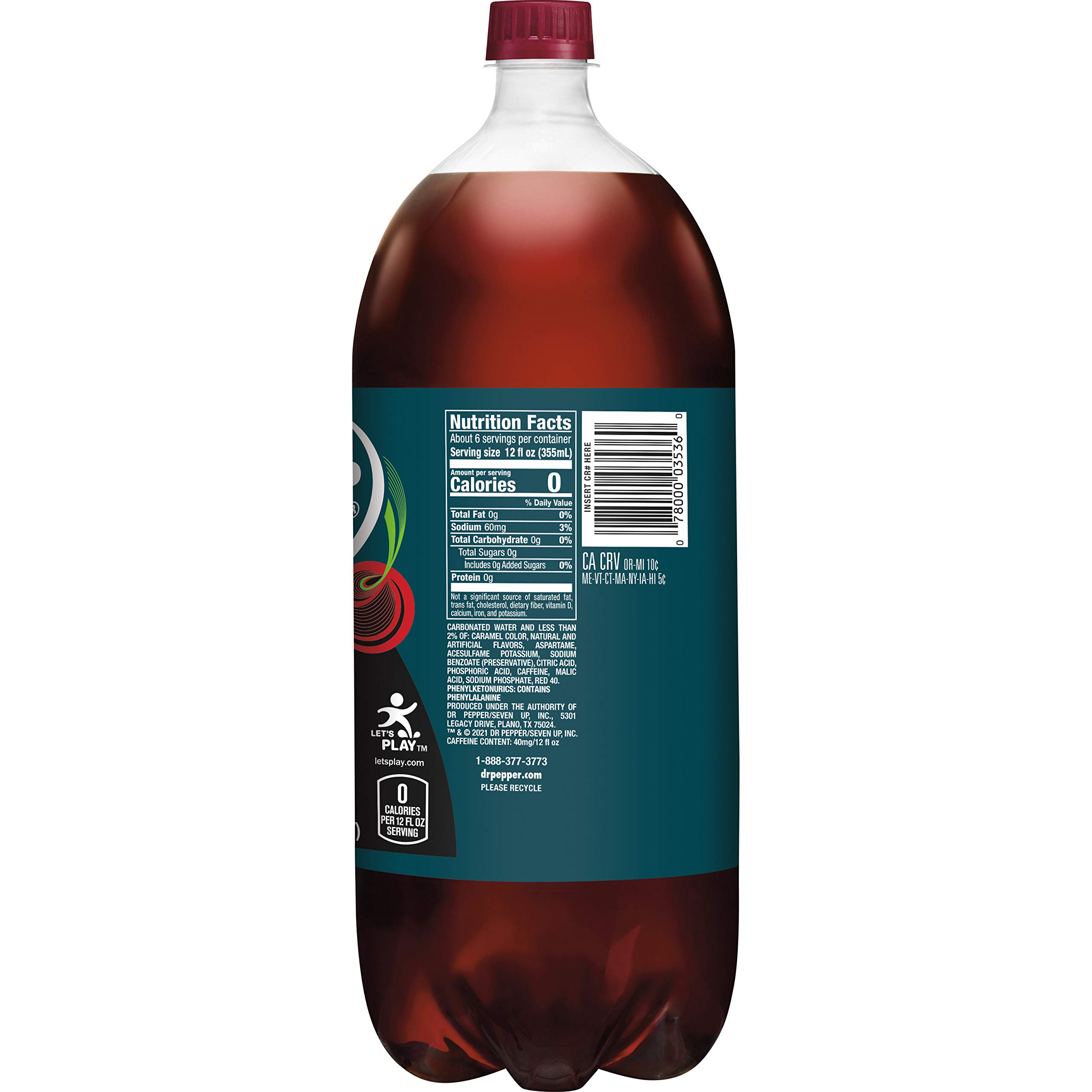 Dr Pepper Cherry Zero Sugar Soda - 12 Pack of 2 Liter Bottles | Zero Calorie Cherry Flavored Soft Drink | Perfect for Parties, BBQs & Movie Nights