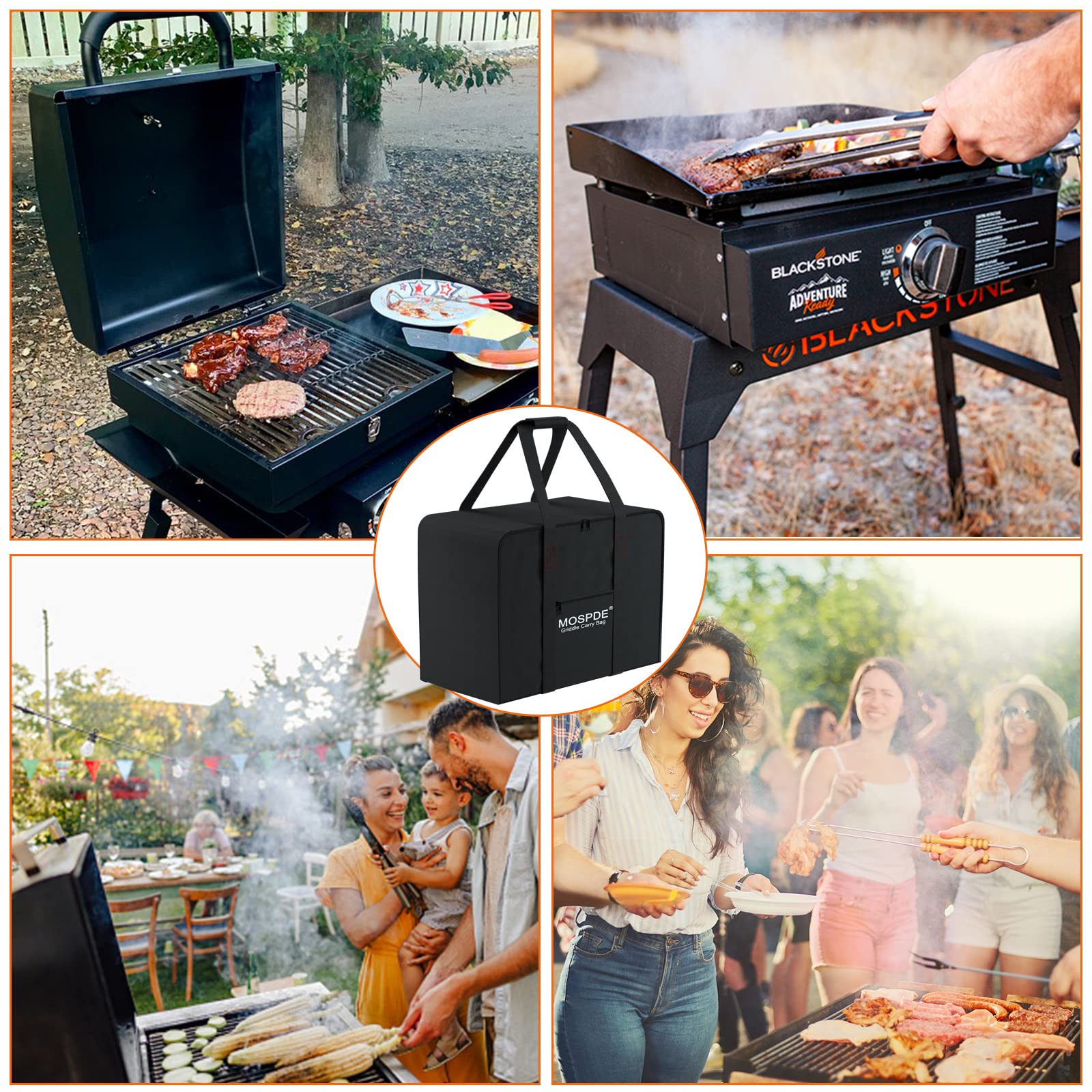 **Blackstone 17-Inch Griddle Carry Bag - Heavy Duty 600D Water-Resistant Cover for Blackstone 1814 Grill Griddle with Hood Lid - Perfect for Camping, Tailgating & Outdoor Cooking**