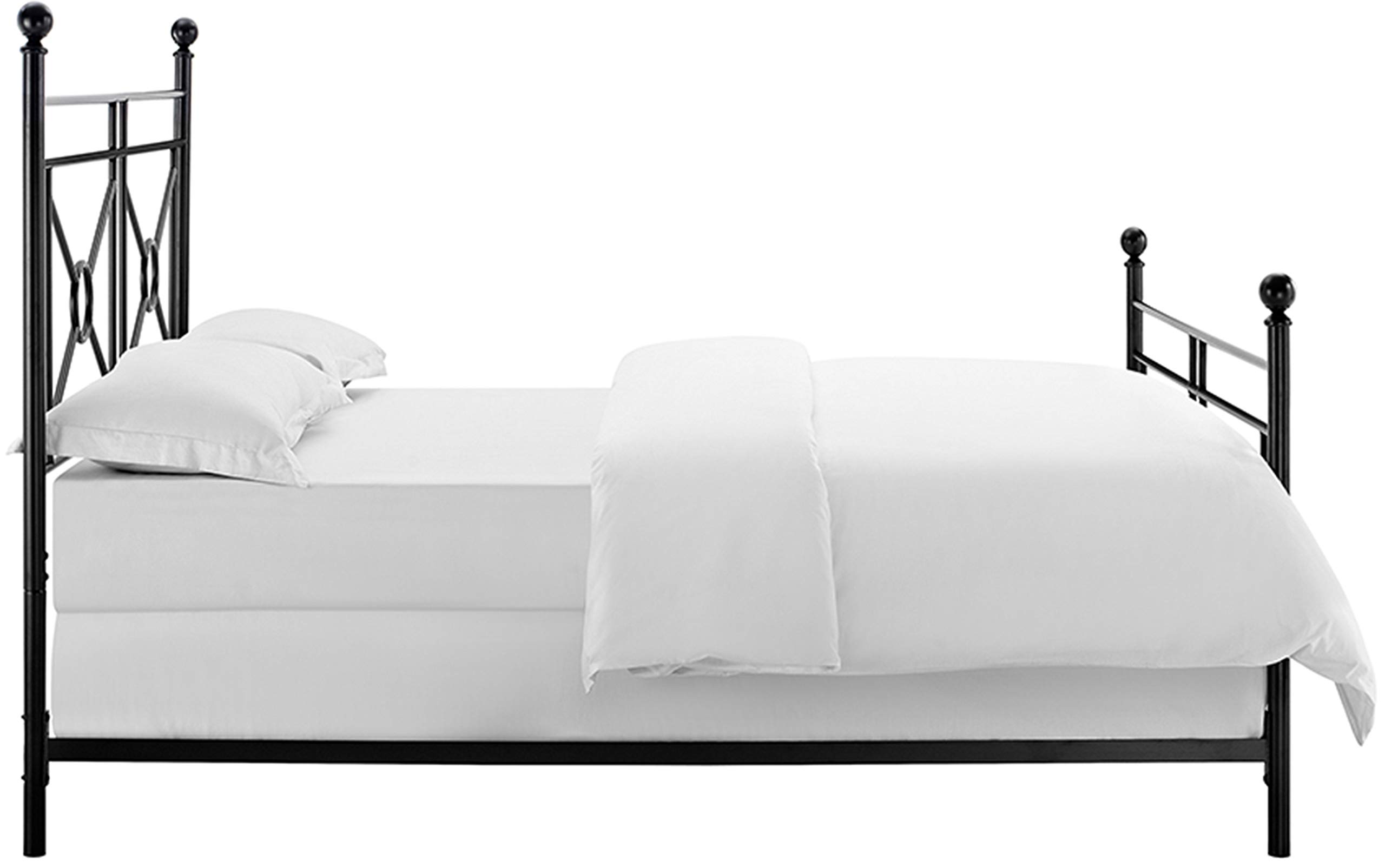 Crosley Montgomery Queen Size Bed Frame Set in Black - Modern Bedroom Furniture for Master & Guest Rooms