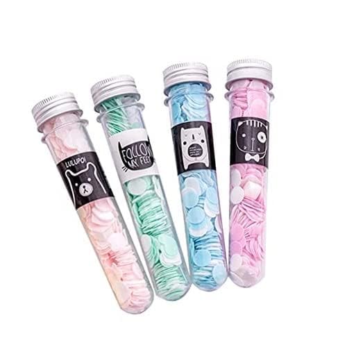Beauzy Floral Design Tube-Shaped Bottle Paper Soap - Travel-Friendly, Soft & Gentle Bath Soap Sheets (Pack of 4) | Perfect for Camping, Gym & On-the-Go Hygiene