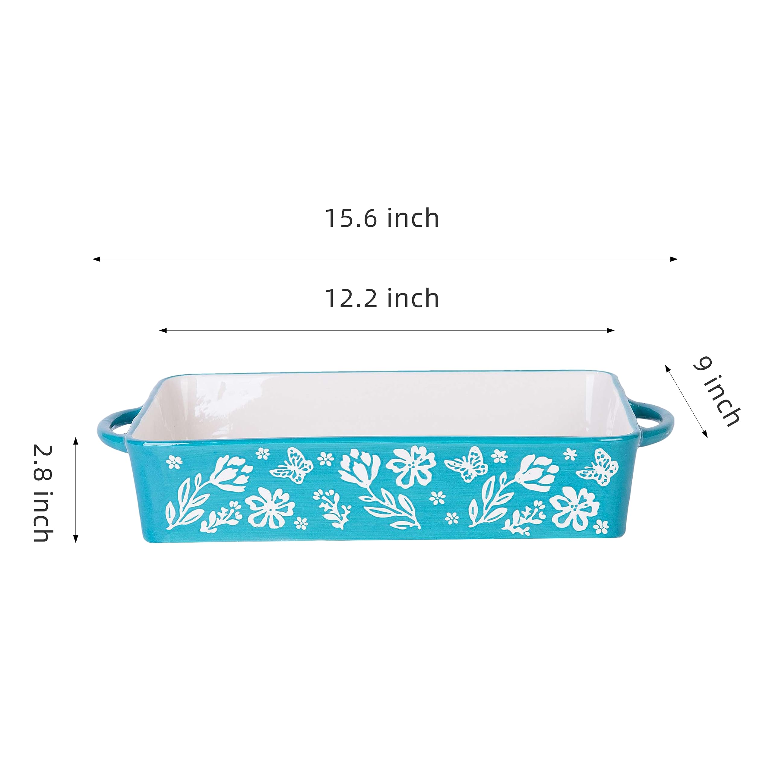 Wisenvoy 9x13 Inch Ceramic Casserole Dish - Oven Safe Baking Pan for Lasagna, Casseroles & More | Perfect for Family Dinners, Potlucks & Holiday Meals