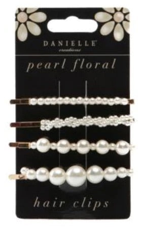 4pcs Pearl Floral Hair Clips - Elegant Bridal Hair Accessories for Weddings, Parties & Special Occasions