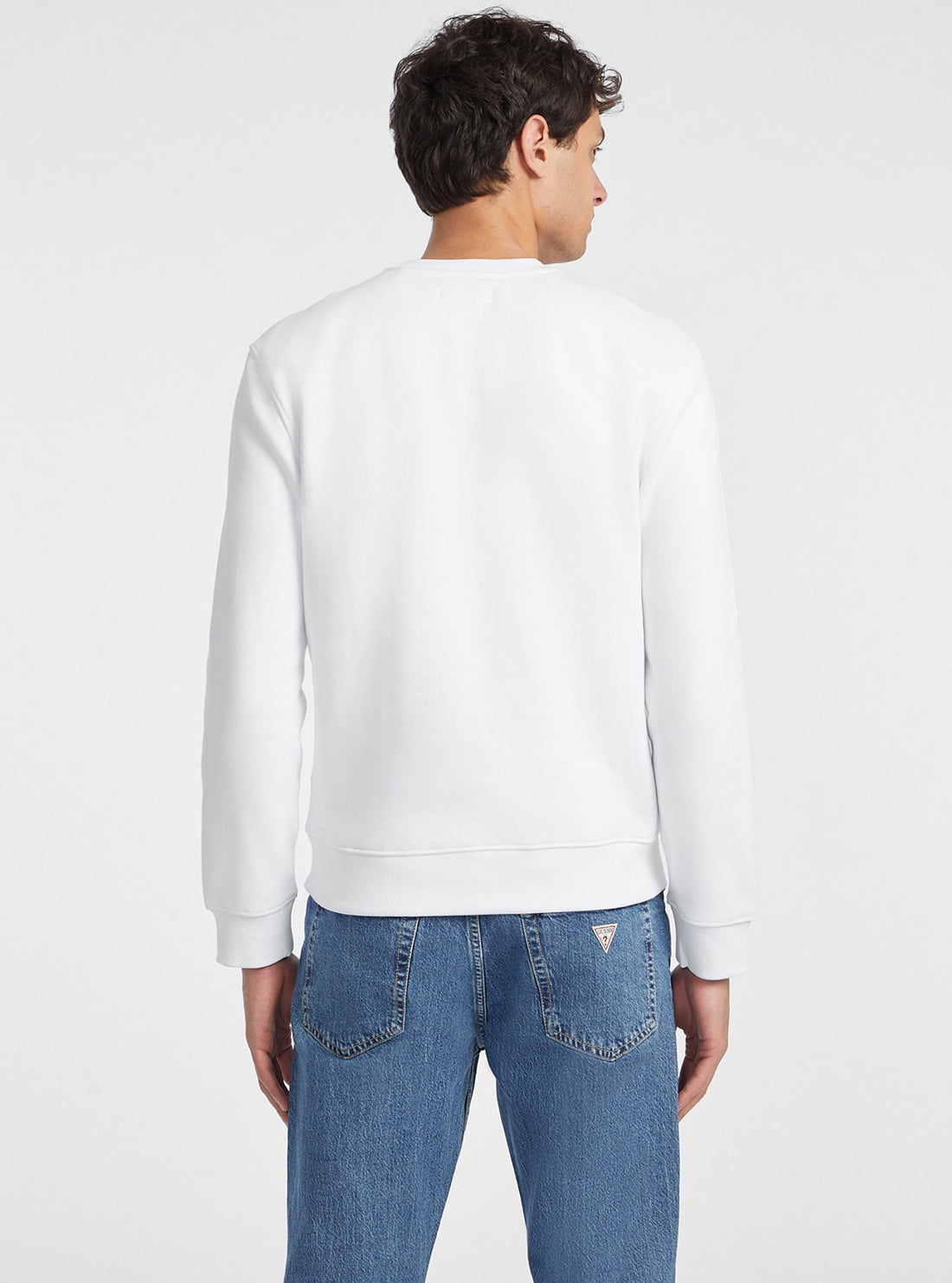 Guess Women's White Logo Jumper Sweater - Casual Pullover Knit Top for Fall & Winter | Perfect for Daily Wear, Office Outfits and Weekend Hangouts