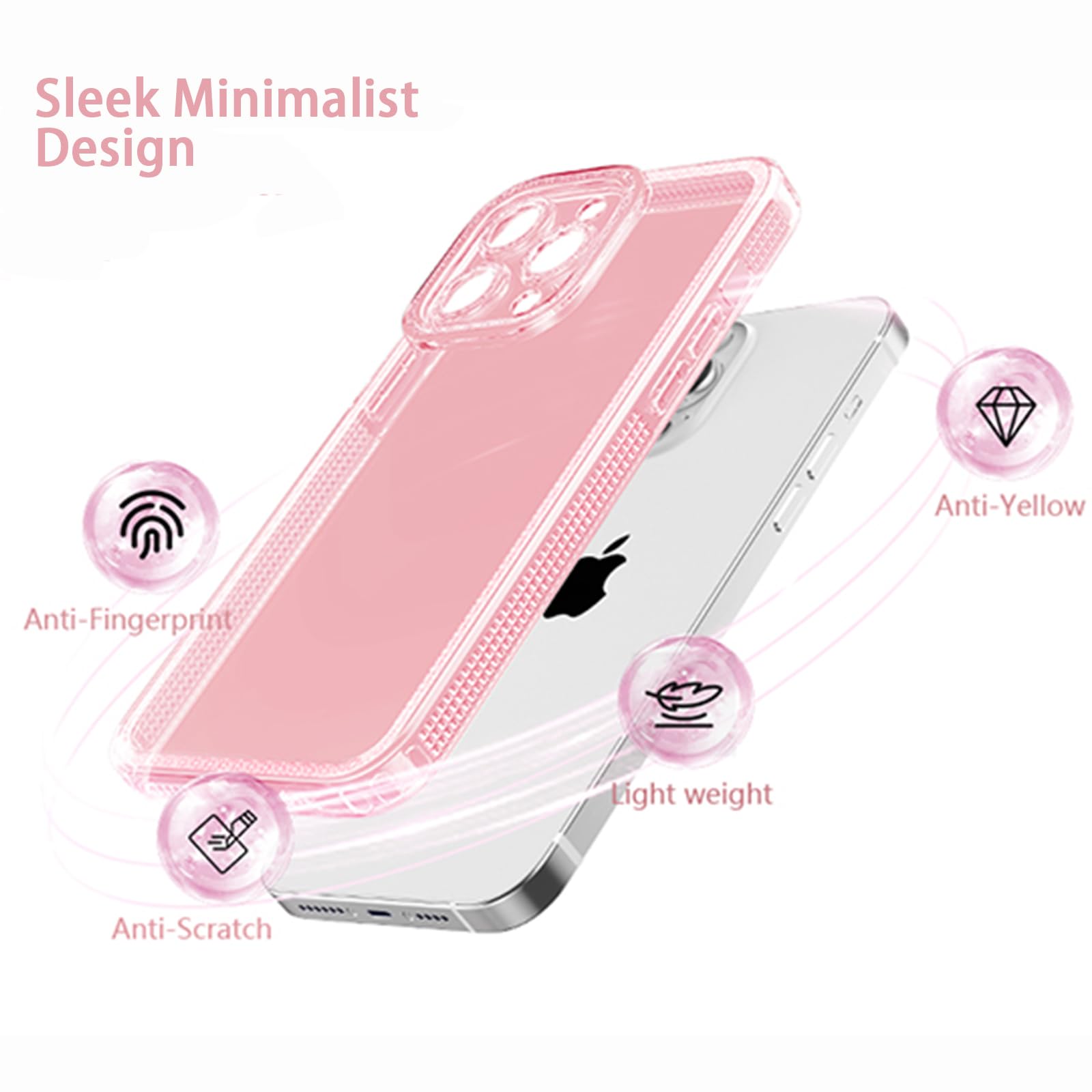 Sparkly Cute Clear Glitter Case for iPhone 15 Pro Max 6.7 inch - Flexible TPU Silicone Protective Cover with Bling Design for Women & Girls (Pink) | Perfect for Everyday Use, Parties & Gift Giving
