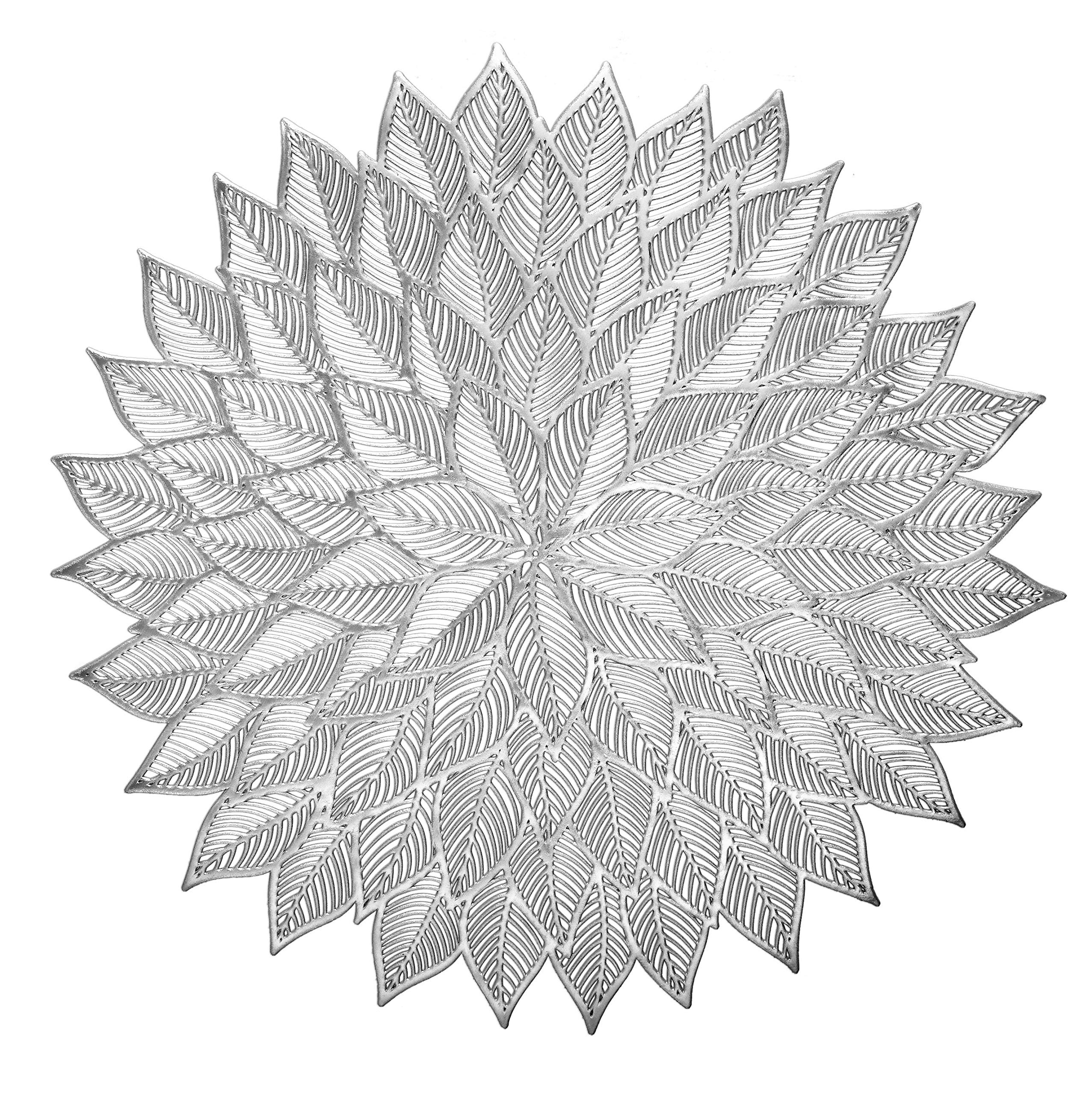 120-Piece Metallic Vinyl Placemats Set - Shiny Silver Pressed Place Mats for Weddings, Parties & Special Occasions - Elegant Table Decor & Centerpiece Accent