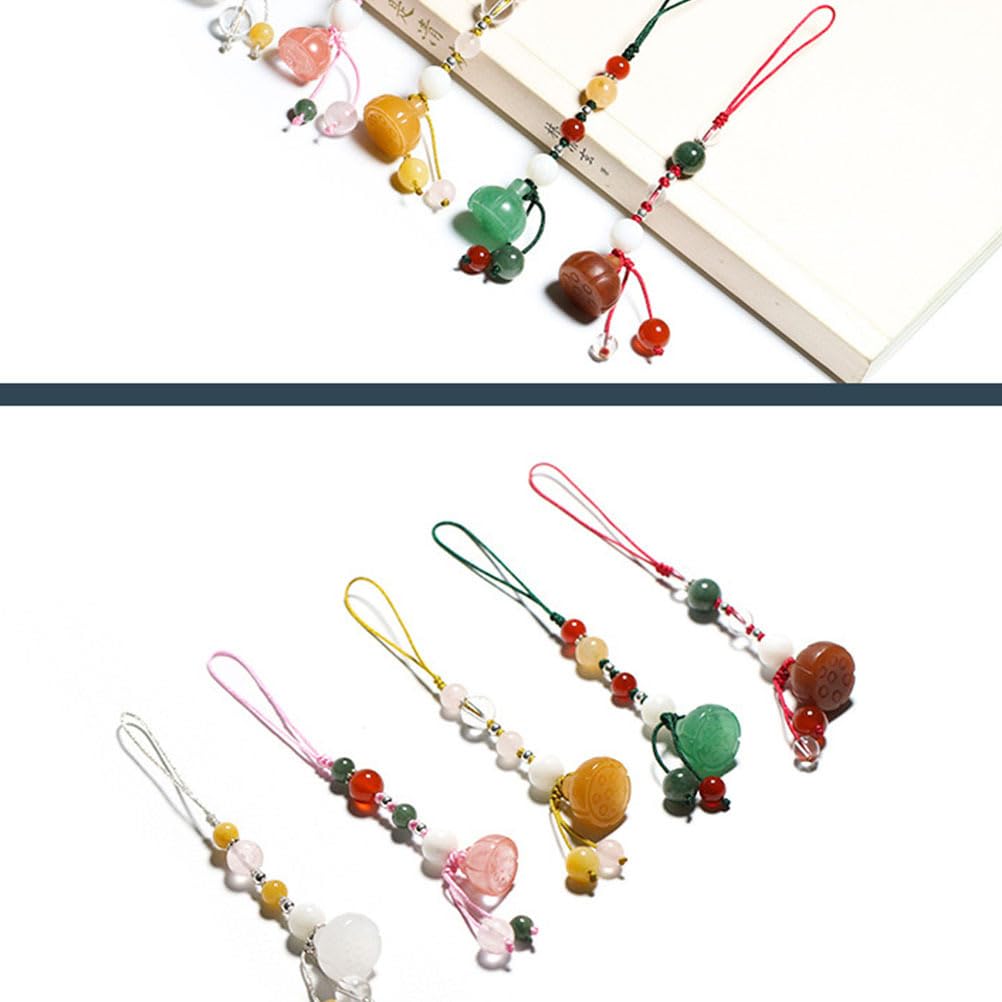 Jade Lotus Agate Phone Charm Strap - Decorative Mobile Phone Pendant Accessory for Cell Phone, Keychain, Car Keys, and Bag - Perfect for Everyday Use and Gift Giving