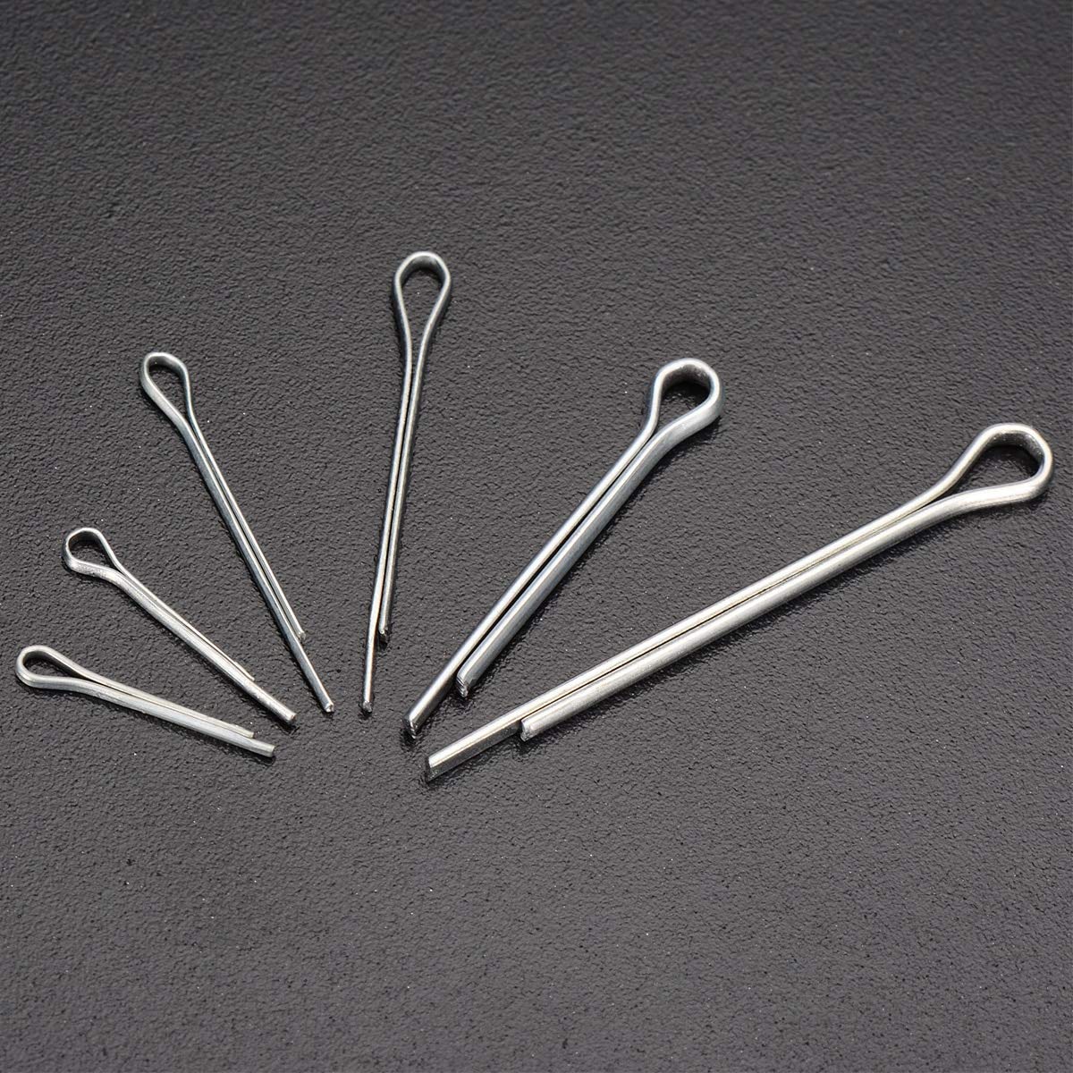 175pcs Zinc Plated Steel Cotter Pins - Open Elastic Link Split Fasteners for Auto, Car & Truck Repair - Durable Hairpin Clips for Engine, Suspension & Mechanical Parts