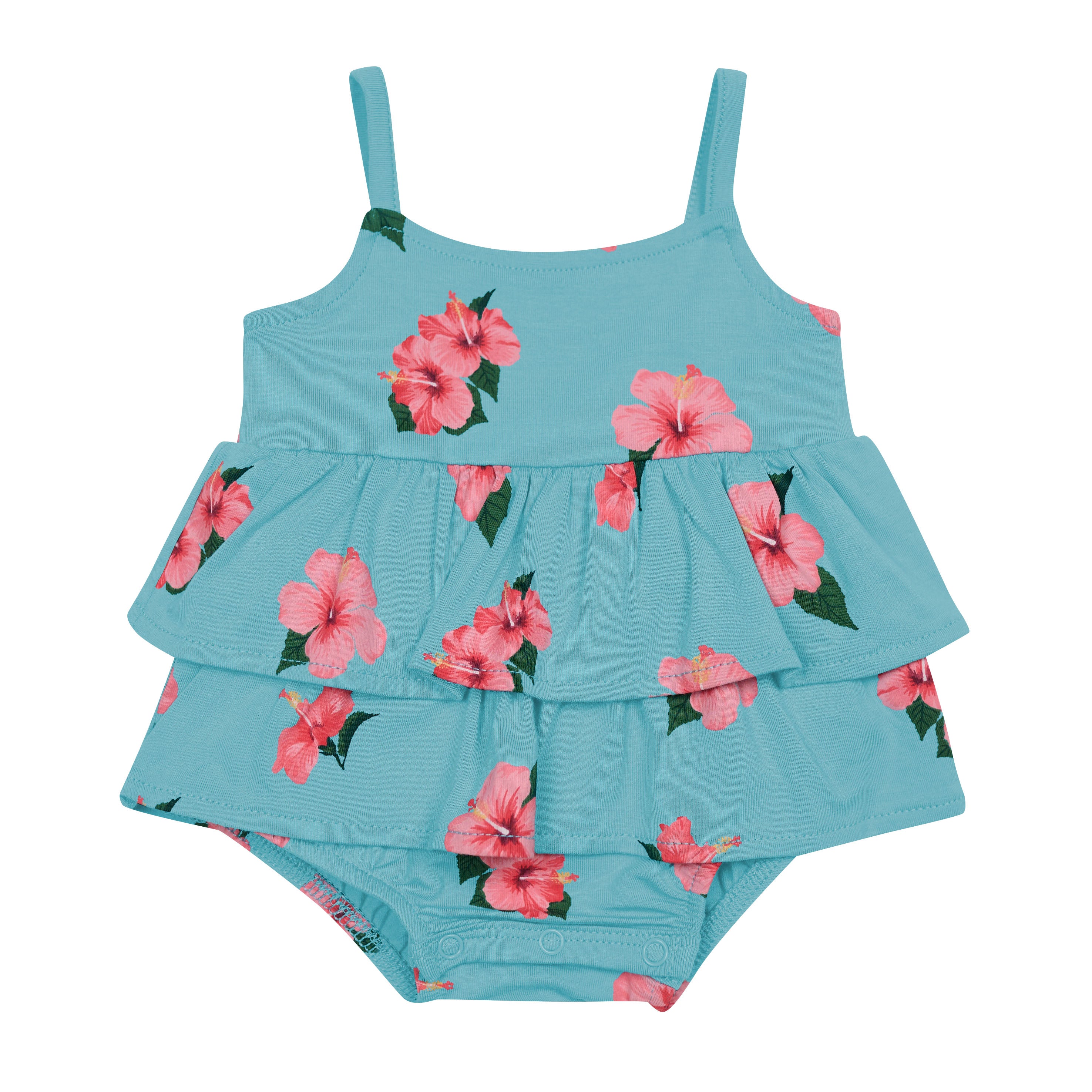 Floral Spaghetti Strap Ruffle Romper for Women - Summer Boho Chic Jumpsuit with Adjustable Ties | Perfect for Beach Vacations, Music Festivals & Date Nights