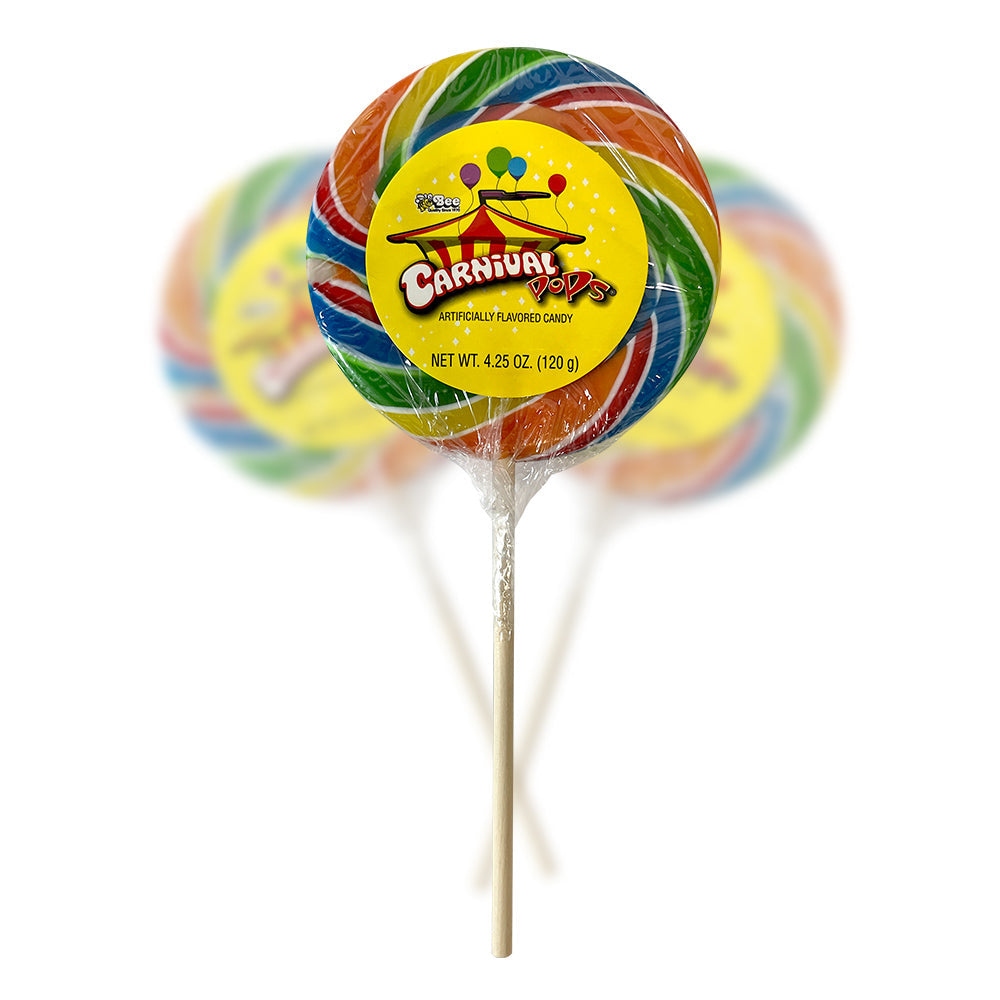 Bee Carnival Giant Pop - 12ct Box | Fun Party Favors & Bulk Candy for Birthday, Halloween, and Carnival Events