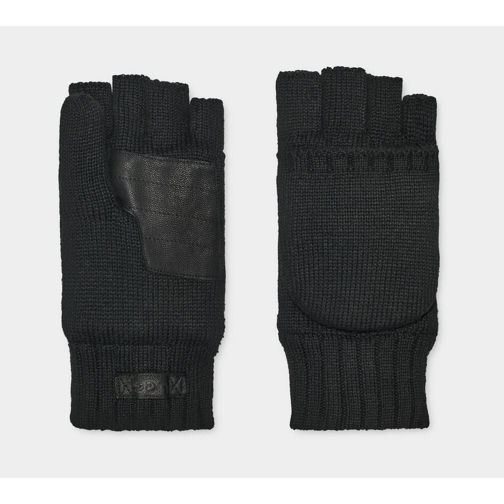 UGG Men's Knit Flip Mitten Gloves in Black - Warm Winter Accessories for Outdoor Activities & Cold Weather