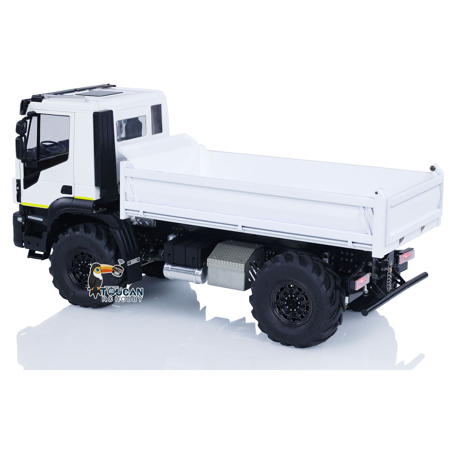 1/14 Scale Metal 4x4 RC Hydraulic Dump Truck - Remote Controlled Electric Tipper Dump Truck with Realistic Emulation | Hobby Model Car for Off-Road Play & Construction Site Simulation