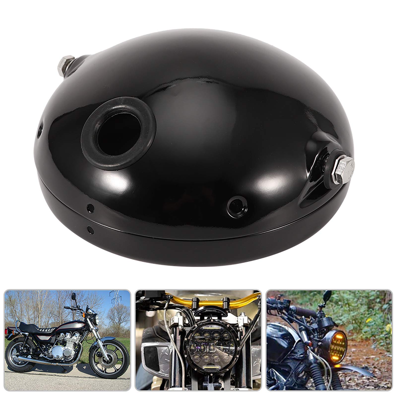 Fydun 7 Inch Black Iron Motorcycle LED Headlight Cover - Durable Housing for Harley, Chopper & Cruiser Bikes - Perfect for Night Riding & Custom Modifications