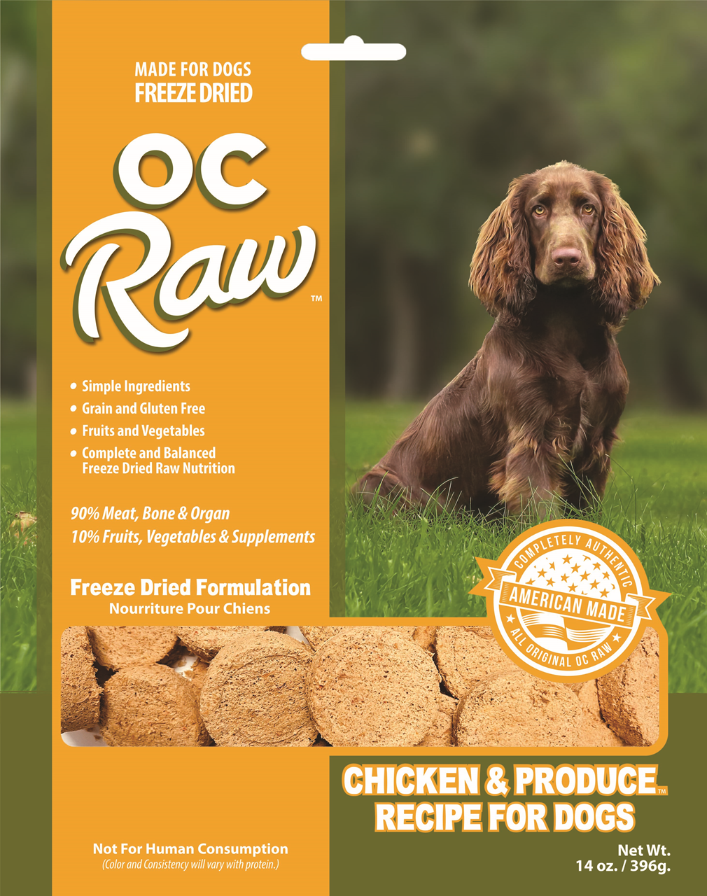 Premium Freeze-Dried Raw Chicken & Vegetable Dog Food Sliders - 14oz | Grain-Free, All-Natural Nutrition for Dogs | Perfect for Travel, Training & Healthy Treats