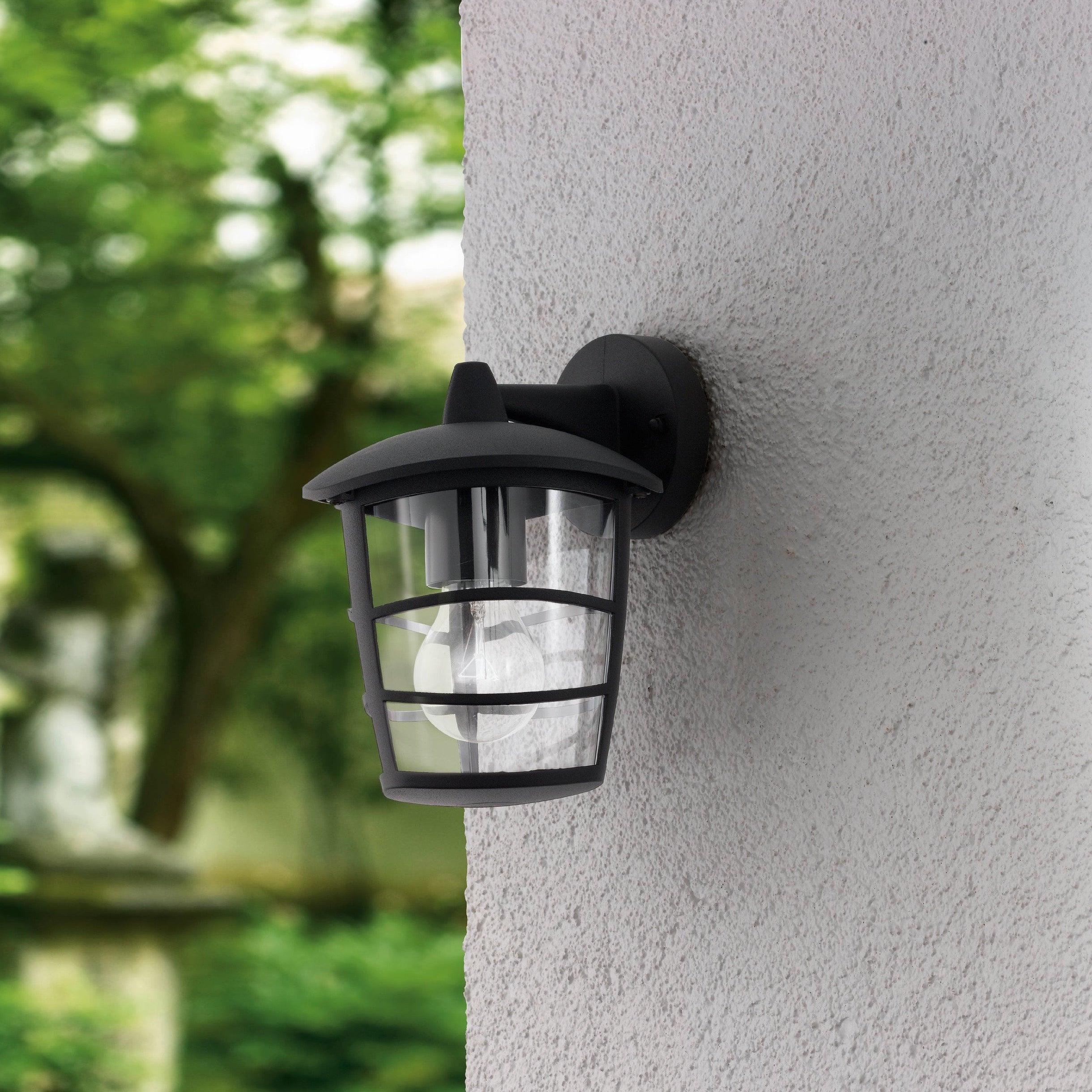 Eglo Aloria Black IP44 Outdoor Hanging Lantern Wall Light - Weatherproof for Patio, Garden, Porch & Backyard Lighting