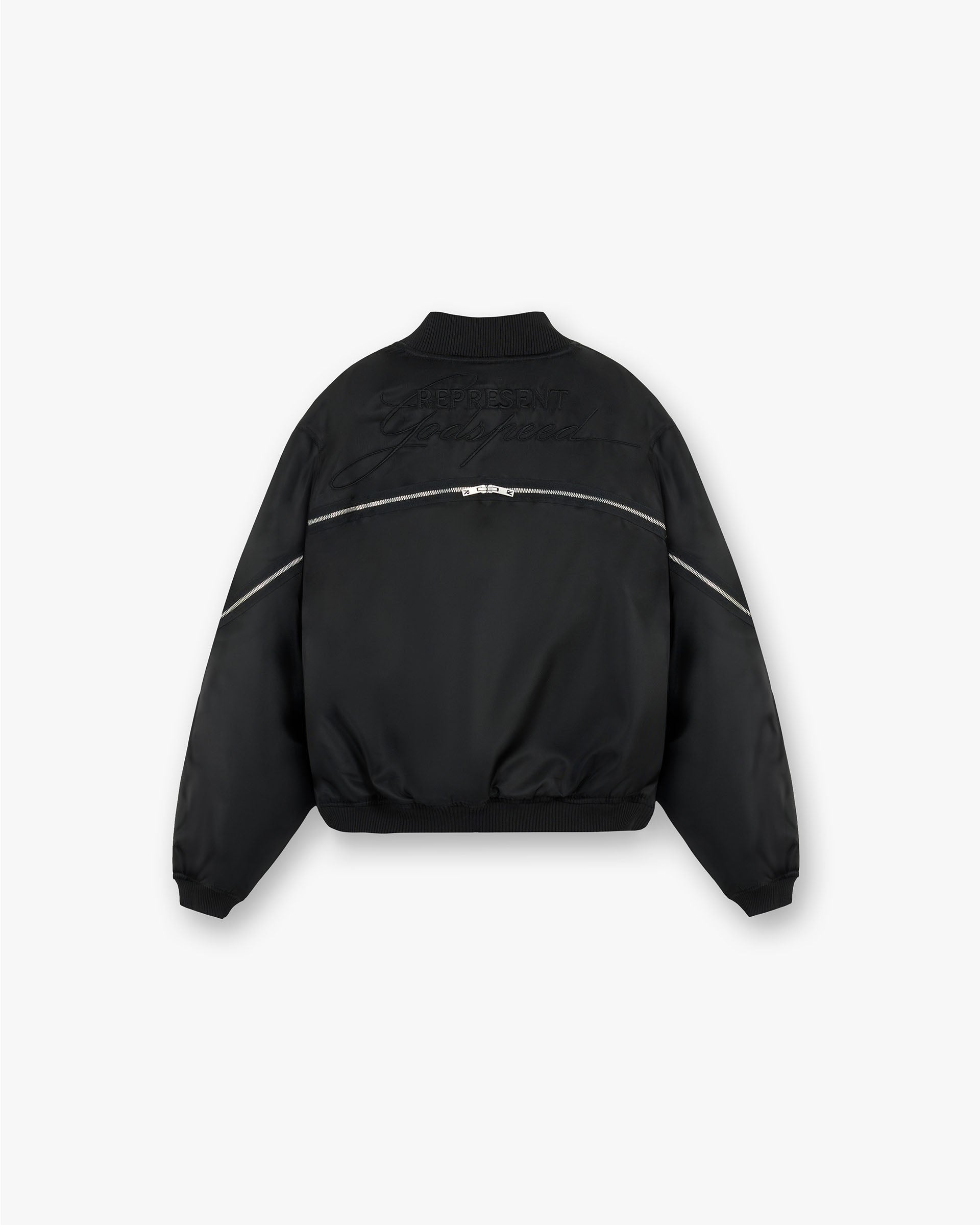 Stylish Zip Back Bomber Jacket in Jet Black - Perfect for Casual Outfits & Streetwear Fashion
