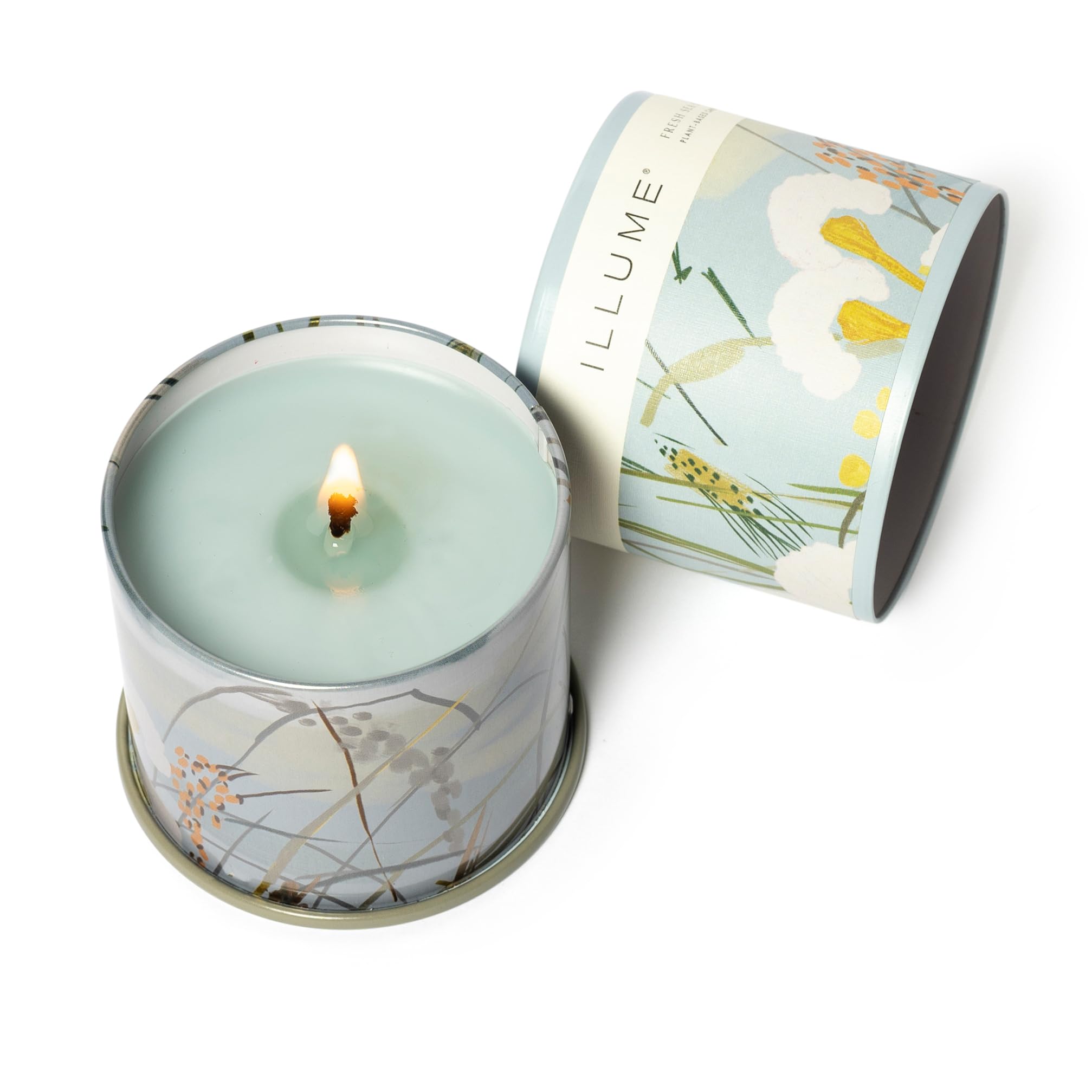 Illume Beautifully Done Essentials Fresh Sea Salt Vanity Tin Scented Candle - 11.8 oz | Home Decor, Relaxation & Aromatherapy | Perfect for Bathrooms, Bedrooms & Living Spaces