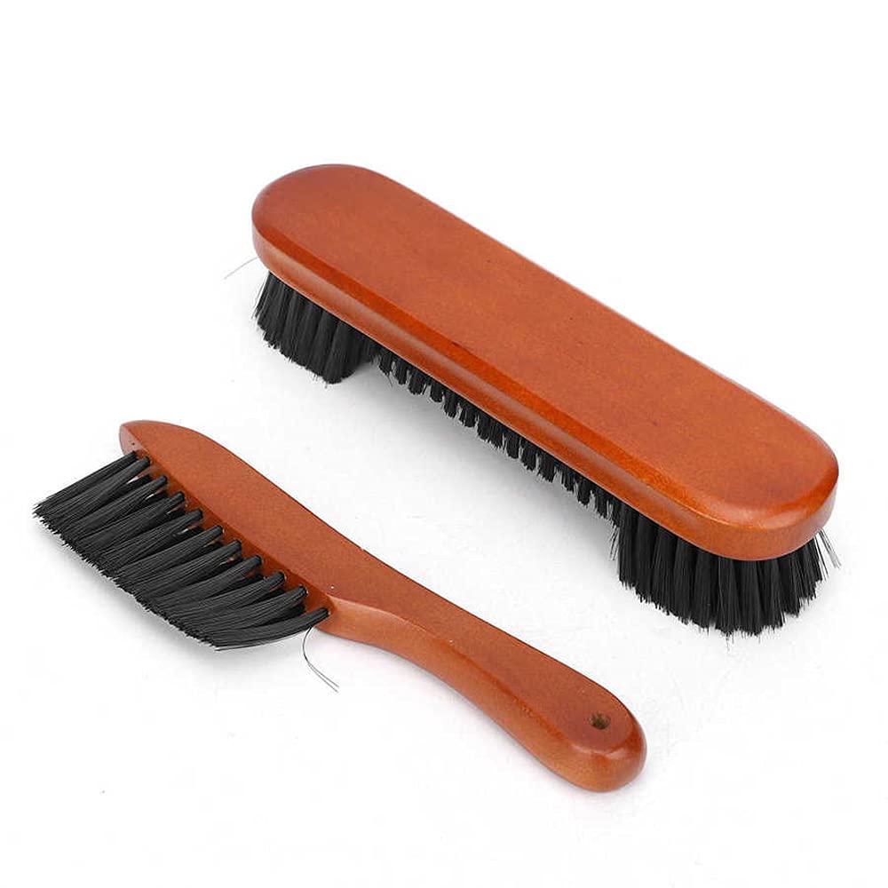2PCS Billiards Pool Table and Rail Brush Set - Solid Wooden 9'' Table Brush & 8.5'' Rail Brush for Cleaning Billiard Tables (Red) - Perfect for Home Game Rooms, Bars, and Pool Halls