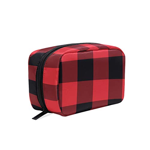 Baofu Checkered Waterproof Hanging Toiletry Bag - Portable Cosmetic & Makeup Organizer with Zipper for Women & Girls - Perfect for Travel, Gym, and Daily Storage