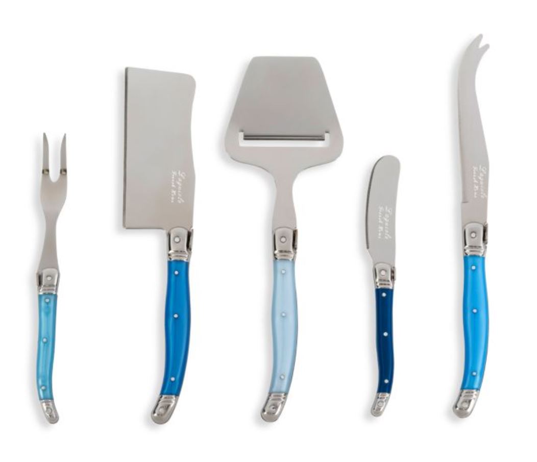 5-Piece Stainless Steel Cheese Knife Set with Fork & Slicer - Perfect for Cheese Boards, Wine Pairings & Charcuterie Parties