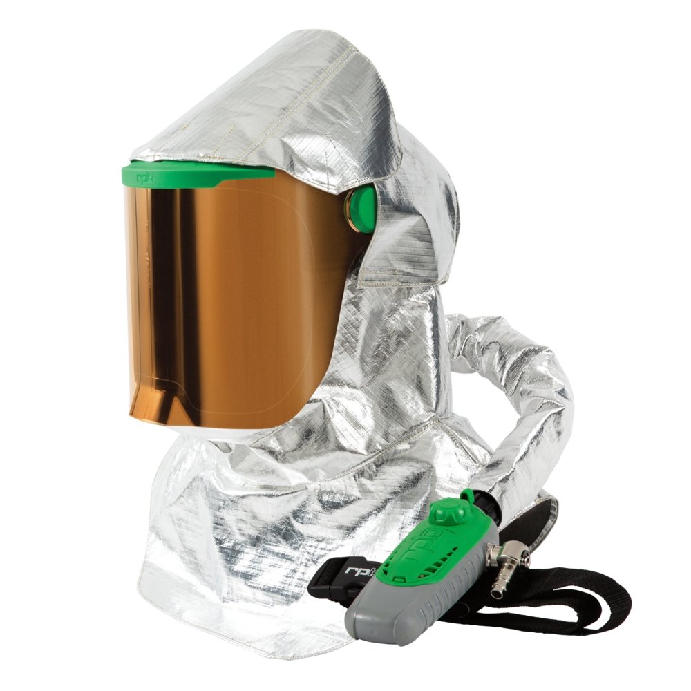 Z Link Radiant Heat Respirator Helmet with PAPR System & Aluminized Cape - NIOSH Certified for Foundry, Glass Manufacturing & High-Temp Workplaces - Industrial Safety Gear for Welding, Metal Casting & Fire Protection
