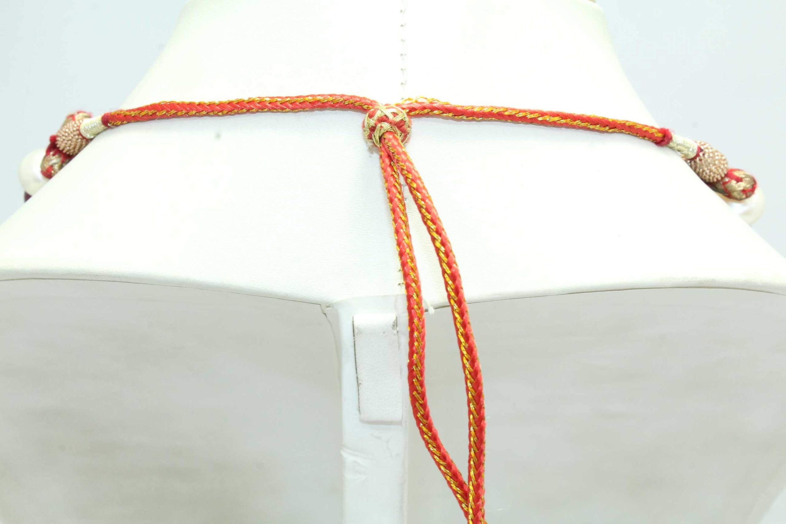 2-Line Red Ruby Beads & White Pearls Necklace Strand - Elegant Jewelry for Weddings, Parties, and Special Occasions