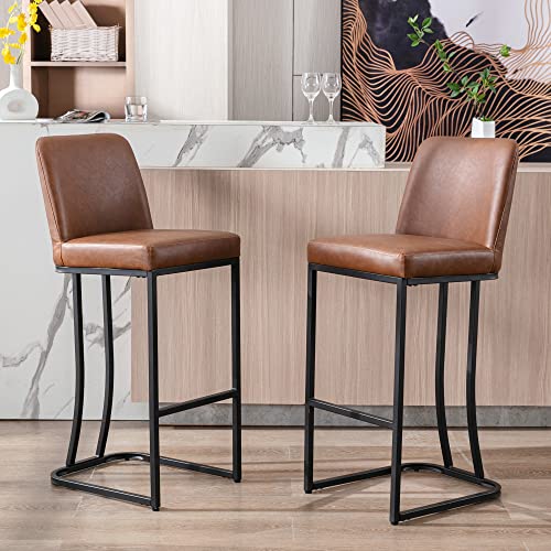 30inch Bar Height-brown-leather