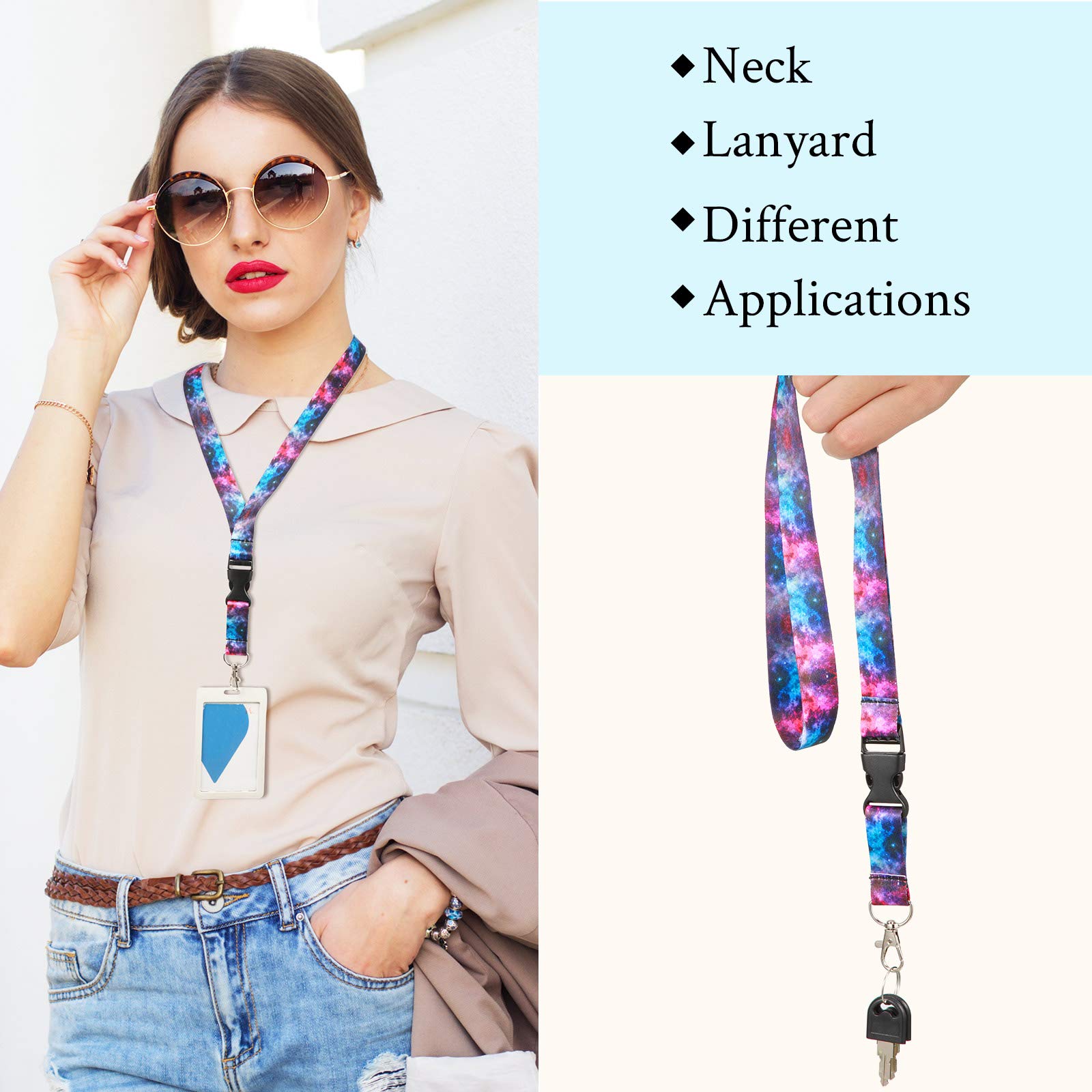 8-Piece Lanyard Set for Keys & ID Badges - Office & Event Use