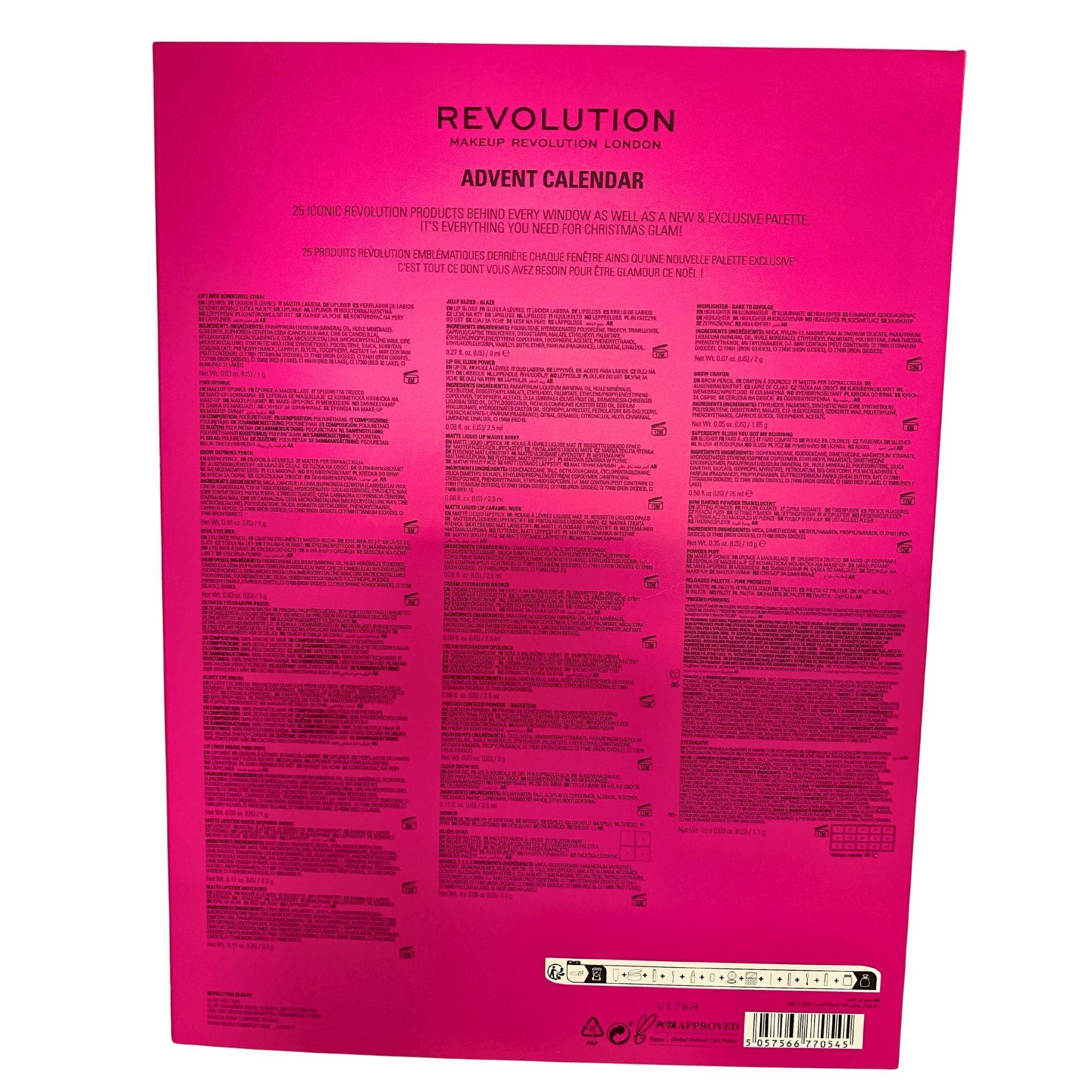 Revolution Makeup Revolution London 25 Days of Glam Advent Calendar (6 Pcs) - Perfect for Christmas Gifts, Holiday Countdown & Beauty Lovers
