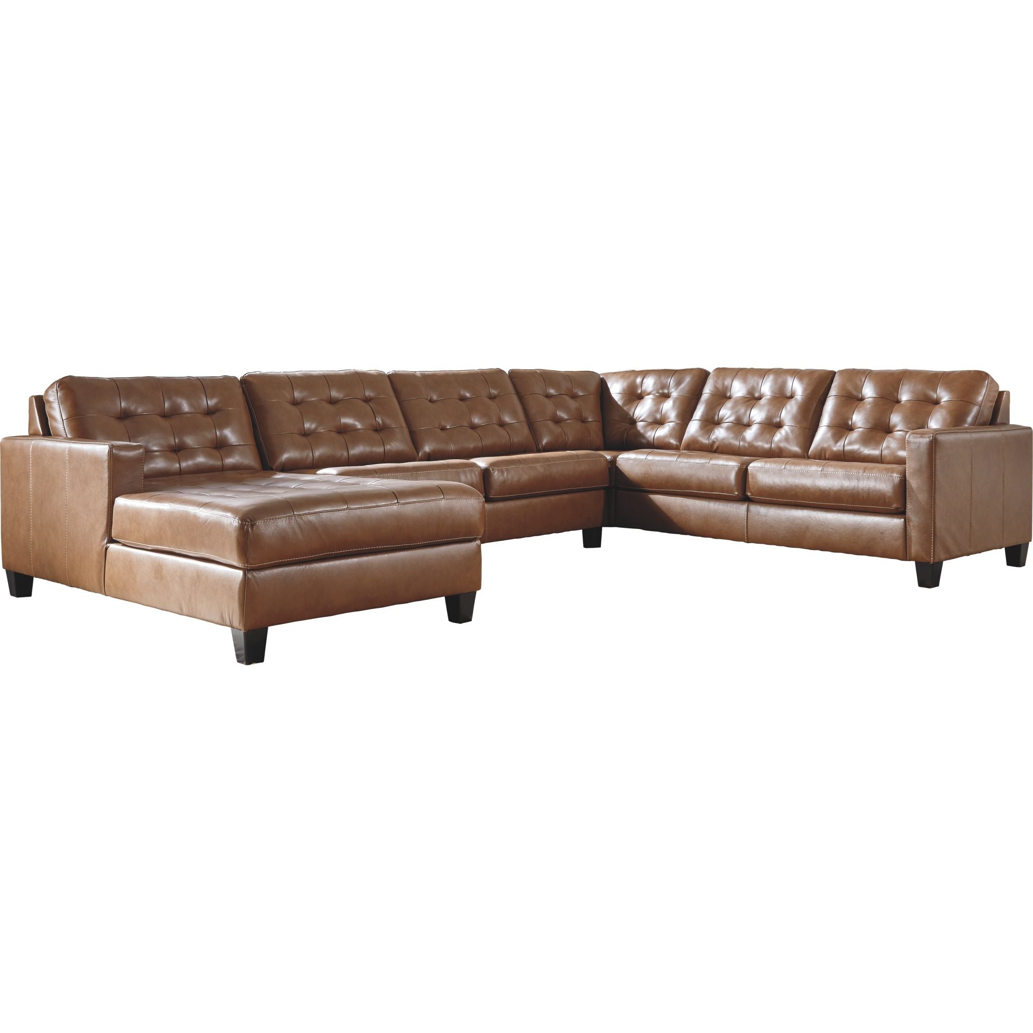 Baskove 4-Piece Sectional Sofa with Chaise Lounge - Modern L-Shaped Couch Set for Living Room, Family Room & Apartment - Soft Fabric Upholstery, Comfortable Seating for Relaxation & Entertainment