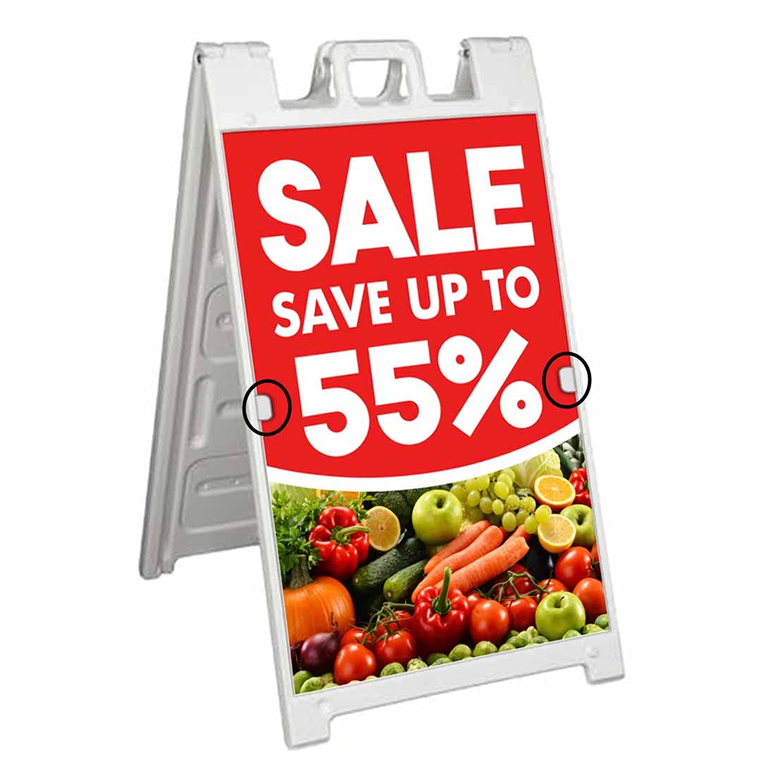 Deluxe A-Frame Signicade 24x36 - Grocery Store Promo Sign with Decal | Shop Display