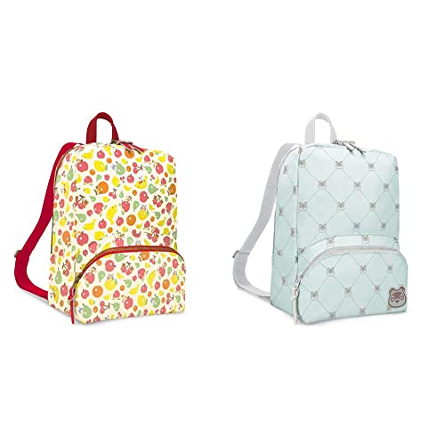 Animal Crossing Backpack for Women - Cute Mini Bookbag Purse with Fruit Pattern & Tom Nook Quilted Design | Perfect for School, Travel, Cosplay & Nintendo Fans Gift