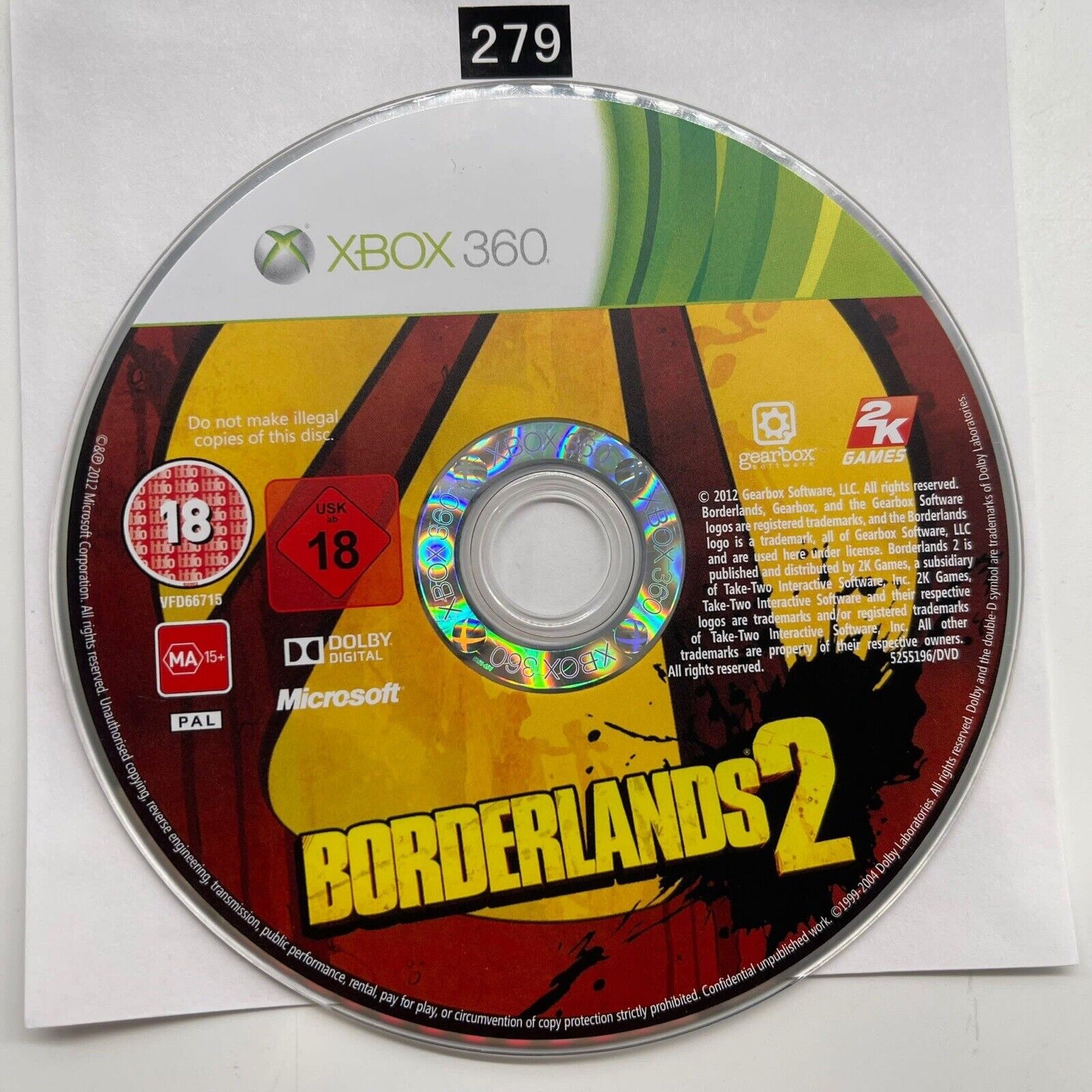 Borderlands 2 Xbox 360 Game Disc - Action RPG Shooter for Xbox 360 Console - Perfect for Single Player & Multiplayer Gaming Sessions
