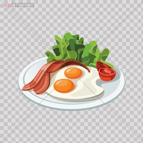 Breakfast Food Vinyl Decals - 5x3.7