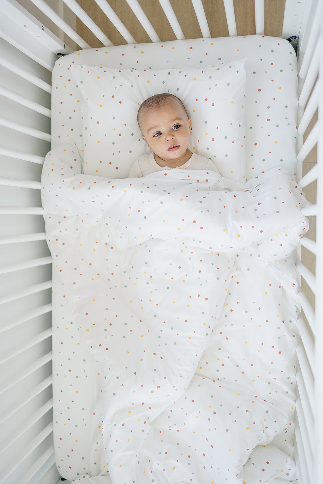 Ecolino® 100% Organic Cotton Duvet Cover for Crib & Toddler - Soft Dots Design | Perfect for Nursery, Daycare & Baby Bedroom Decor