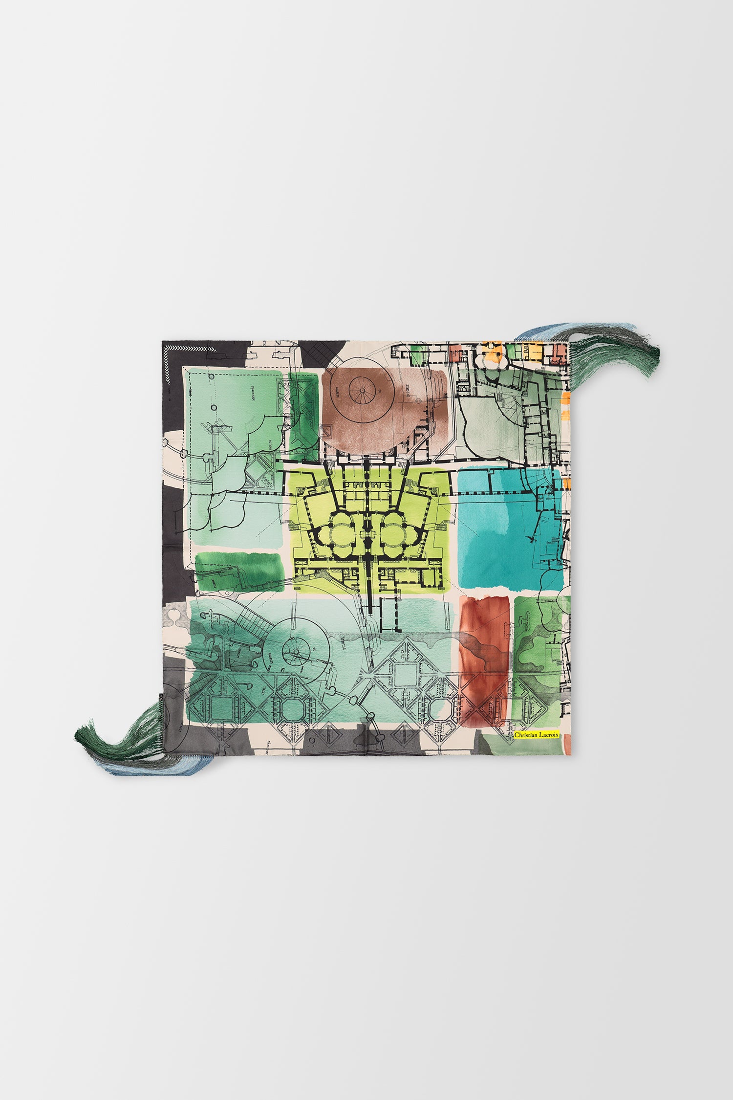 Christian Lacroix Palais D’Aquarelle Mixed Floral Print Silk Scarf - Luxury Fashion Accessory for Women, Gift for Her - Perfect for Parties, Weddings & Special Occasions