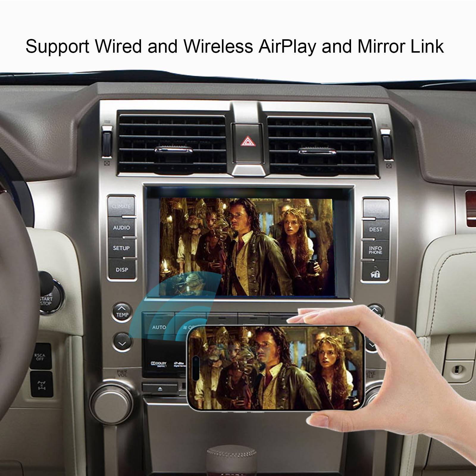 LVDS Wired & Wireless CarPlay Decoder Retrofit Kit for Lexus GX460 2014-2021 | Wireless Android Auto Support | Factory Screen Retention | Phone Mirroring Upgrade | Perfect for Road Trips & Daily Commuting