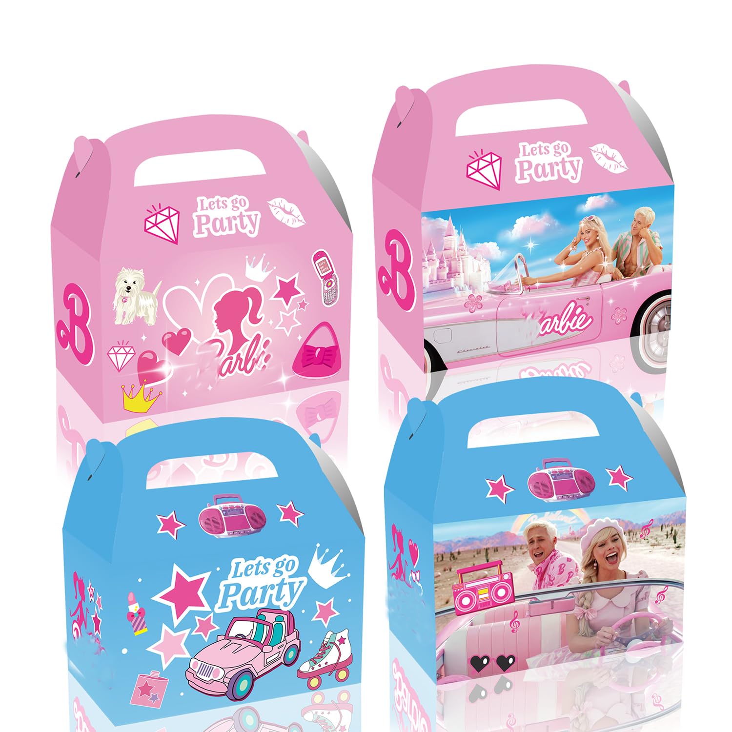 DTREEL 12Pcs Pink Birthday Party Favors - Kids Treat Boxes & Candy Gift Bags for Girls Theme Party, Classroom Rewards, School Prizes | Perfect for Birthday Decorations, Baby Showers & Holiday Celebrations