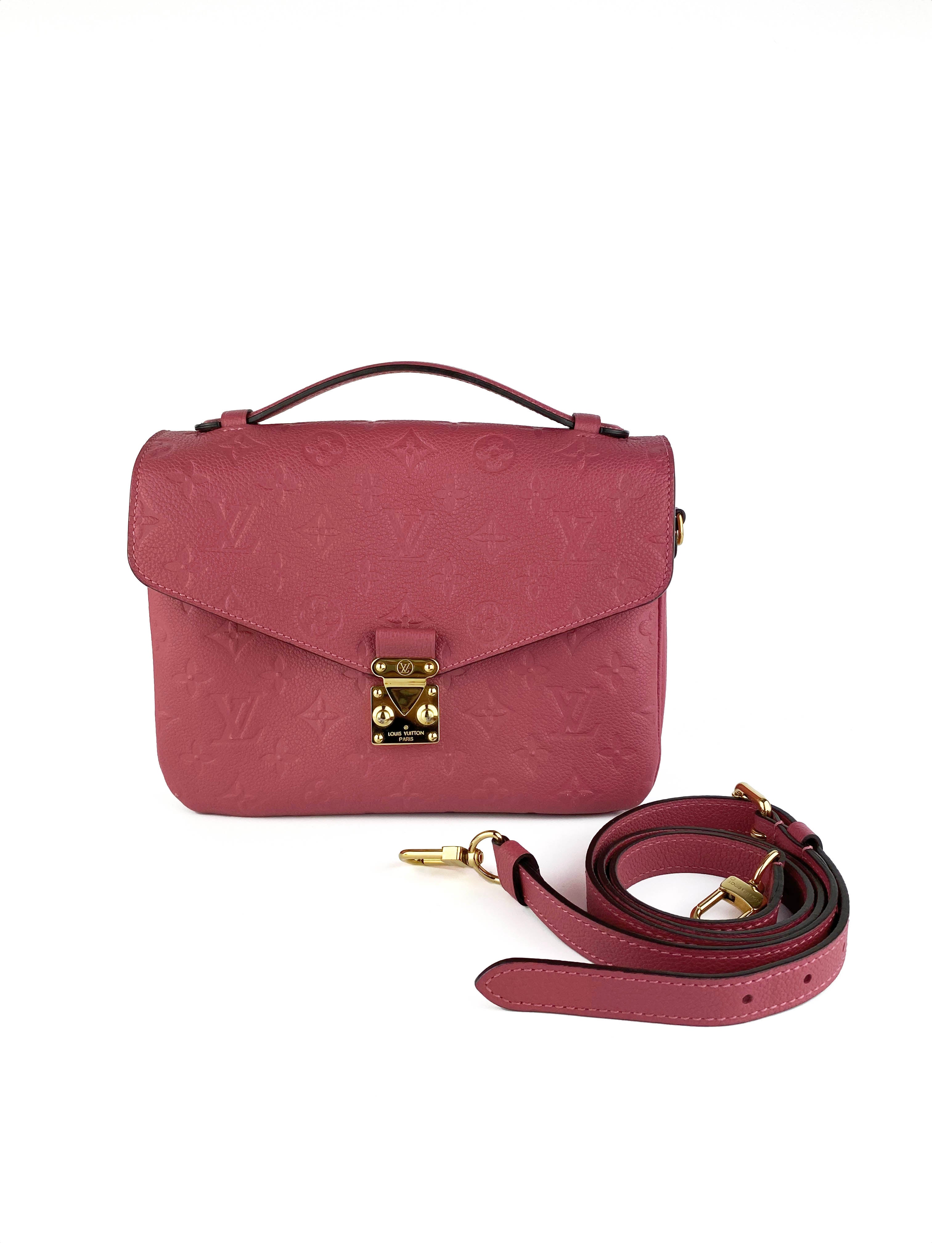 Louis Vuitton Pochette Metis Empreinte Leather Crossbody Bag in Rose Bruyere - Luxury Designer Handbag for Women, Perfect for Work, Travel & Everyday Use