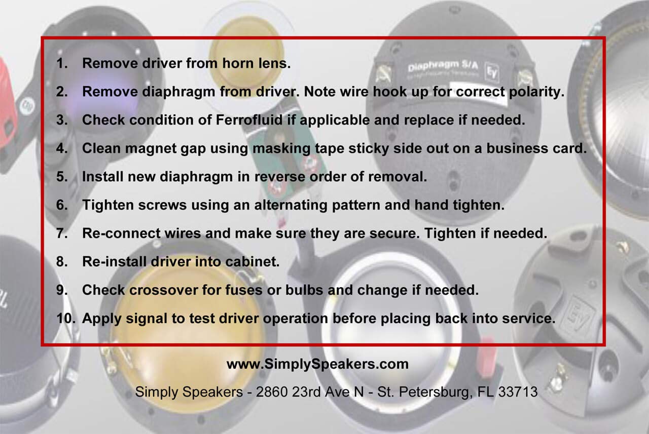 SS Audio Diaphragm Replacement for JBL 2407H Horn Driver D-2407-8 - High-Performance Audio Upgrade for Studio & Live Sound Systems