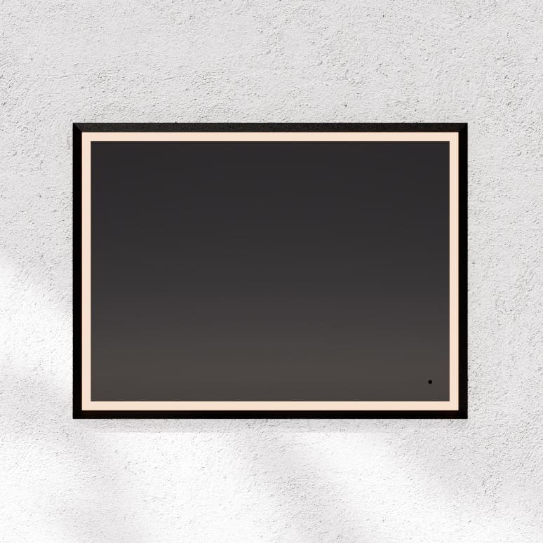 Oxygen Dusk 3 0802 15 Lighted LED Mirror 24x36 Inches Black - Perfect for Bathroom Vanity, Makeup Dressing Room & Home Decor