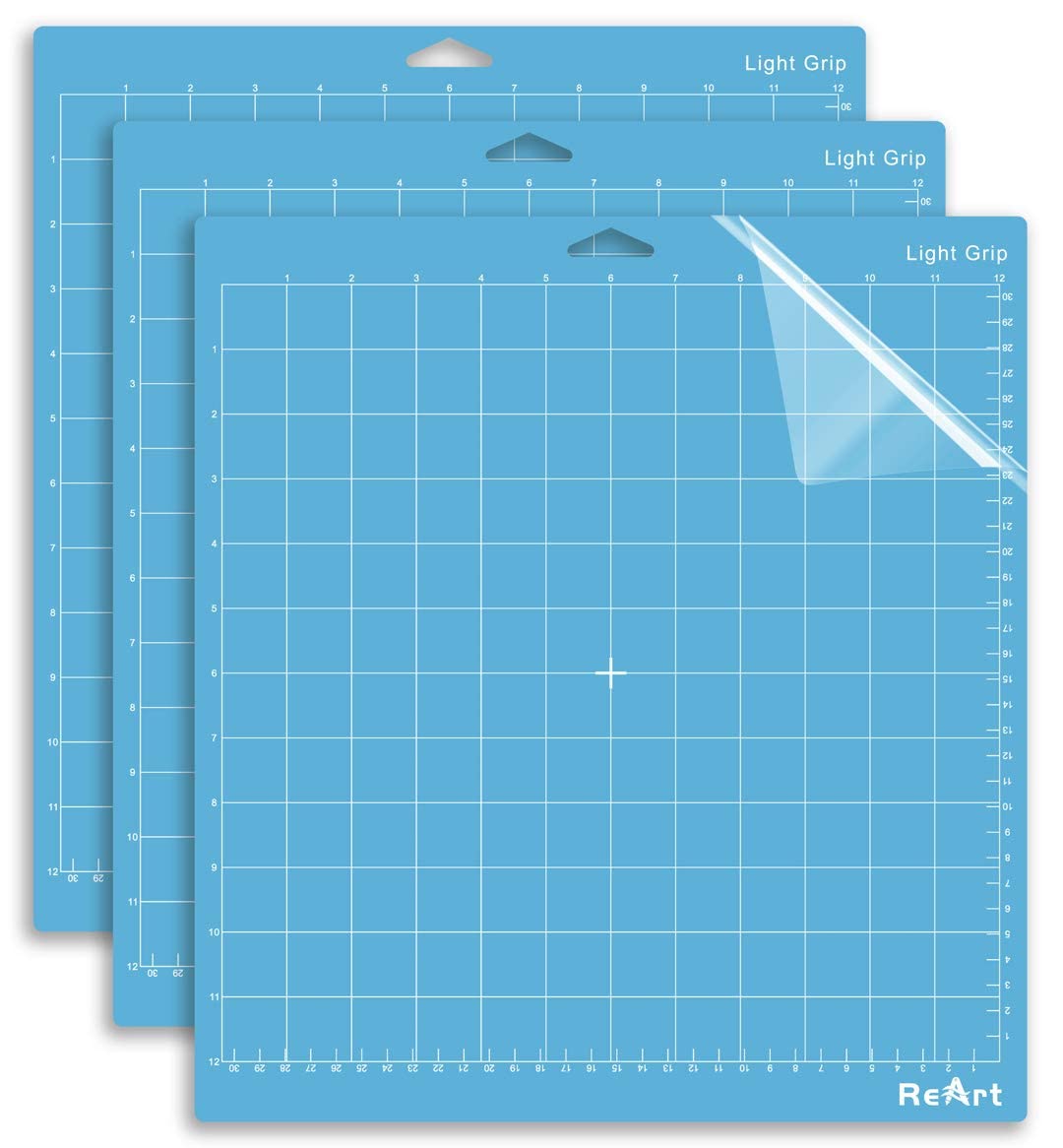 ReArt Light Grip Cutting Mat 12x12 Inch 3 Pack - Compatible with Cricut Explore One, Air, Air 2 & Maker - Perfect for DIY Crafts, Scrapbooking & Vinyl Projects