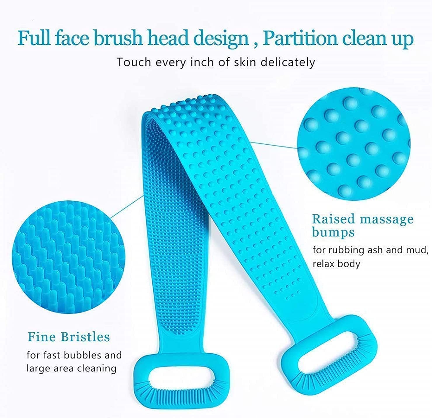 Shelzi Silicone Shower Bath Belt - Exfoliating Back Scrubber & Massage Tool for Relaxation - Perfect for Bath, Spa, and Home Self-Care Routines