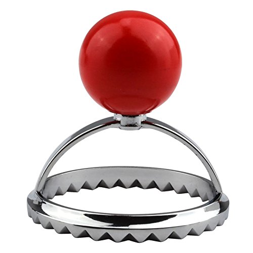 Premium Stainless Steel Ravioli Stamp Pasta Cutter - Round Dumpling Mold Press with Bakelite Handle - Perfect for Homemade Pasta, Dumplings, and Italian Cuisine - Essential Kitchen Tool for Chefs and Home Cooks