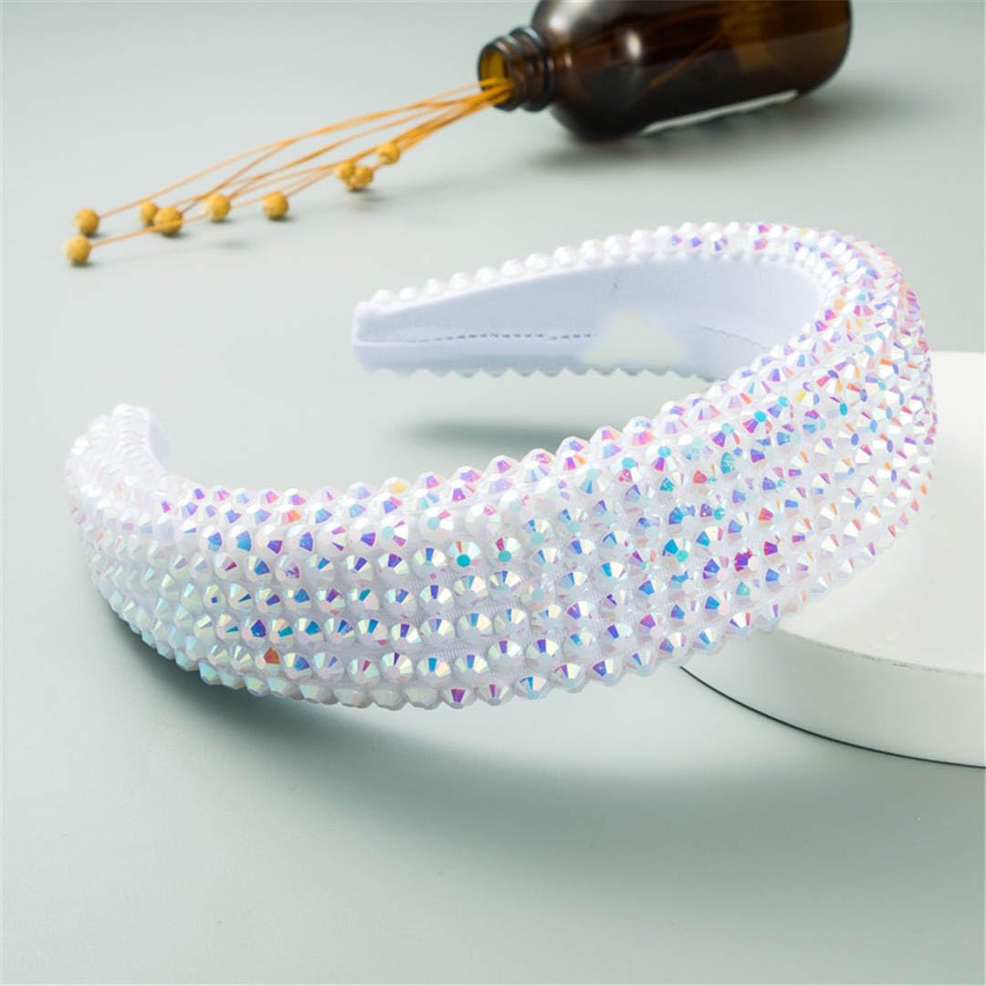 Elegant White Pearl Headband for Women - Bridal Wedding Hair Accessories, Wide Hair Hoop Headwear for Girls - Perfect for Weddings, Prom, Parties & Special Occasions