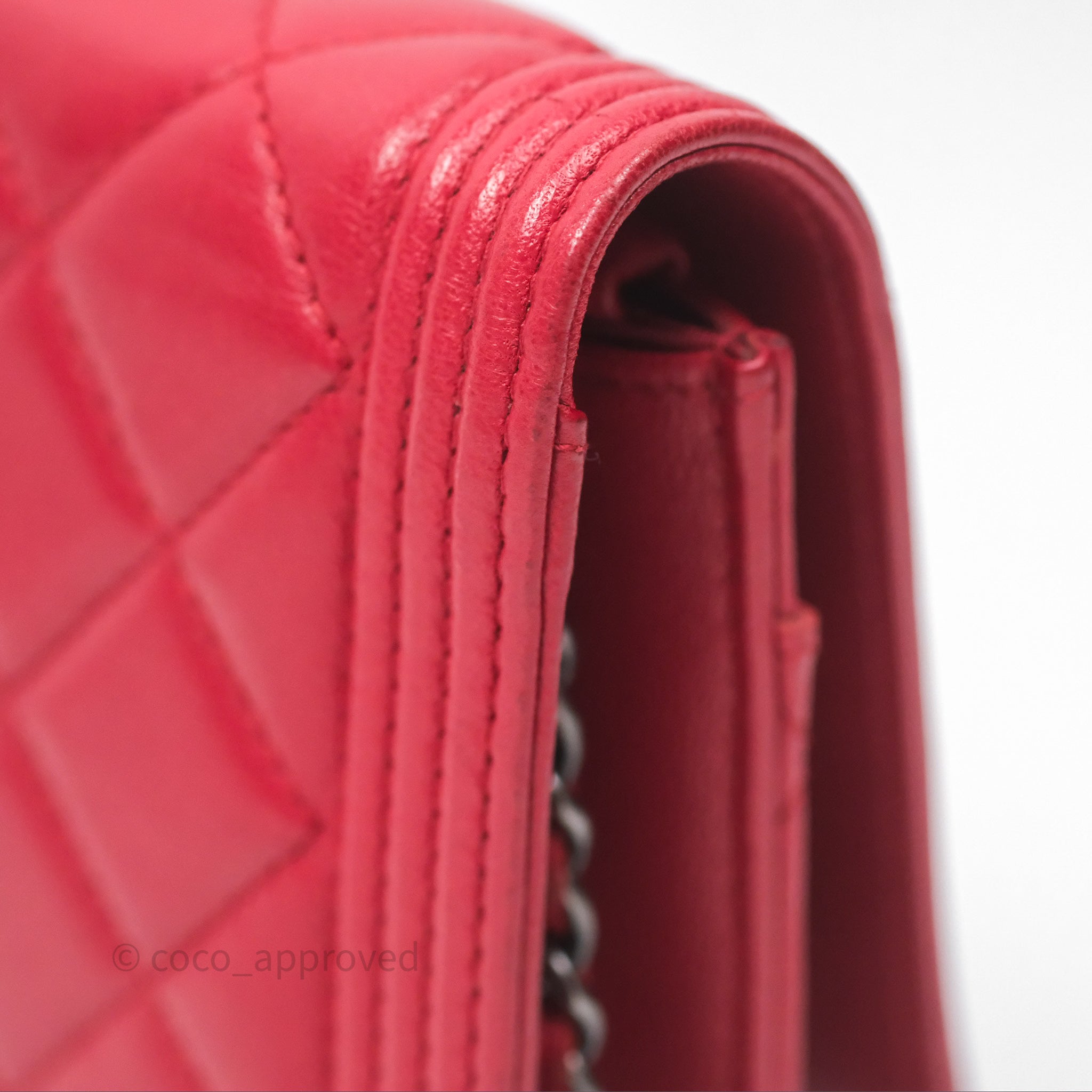 Chanel Boy Wallet on Chain WOC Red Lambskin Ruthenium Hardware - Luxury Crossbody Bag for Women, Perfect for Parties, Date Nights & Evening Events
