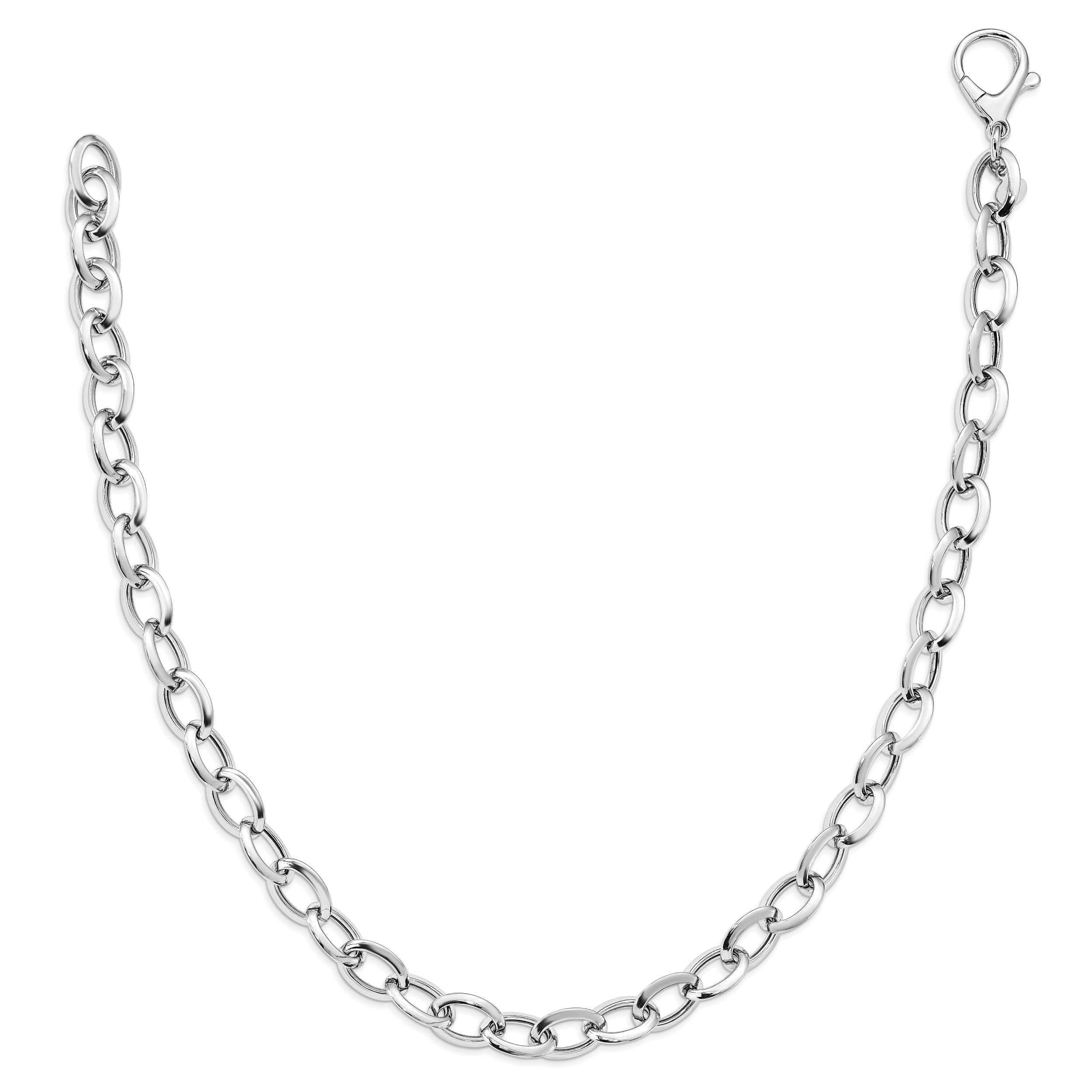 Elegant Avariah Sterling Silver Rhodium-Plated Fancy Link Necklace | 18