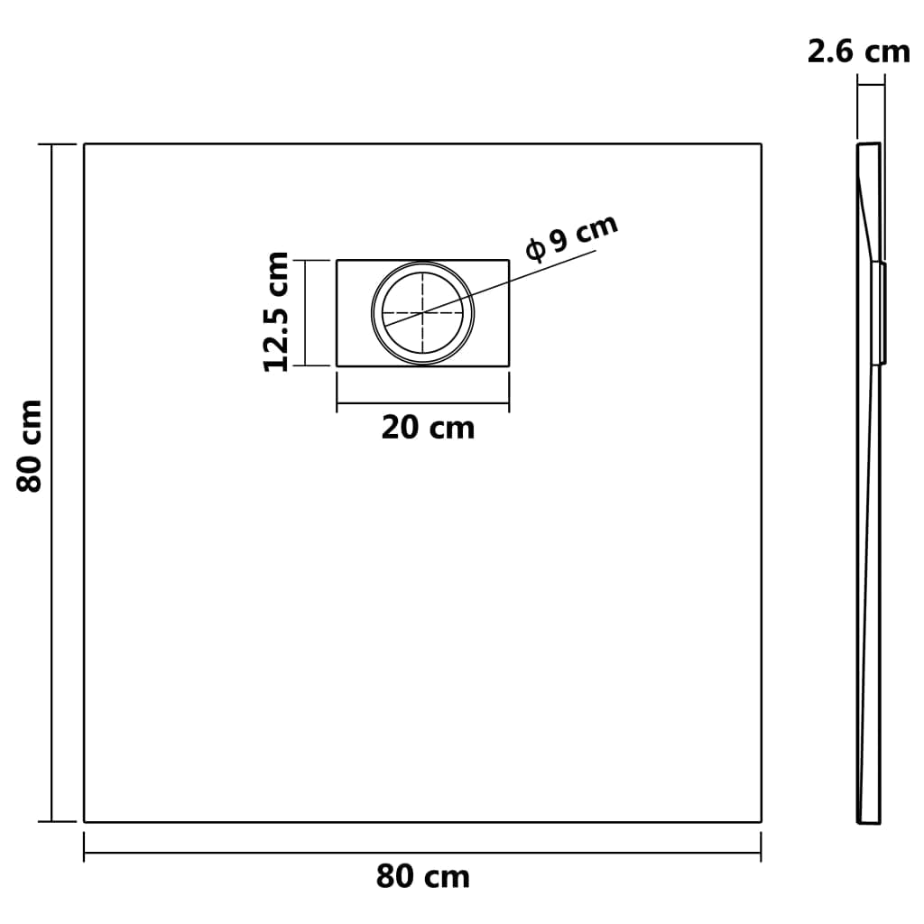 Threshold Shower Base 31.5x31.5 Inch - SMC Bathroom Shower Pan with Drain Cover - Black Waterproof Shower Tray for Modern Bathroom Renovation - Perfect for Home, Apartment & RV Bathrooms