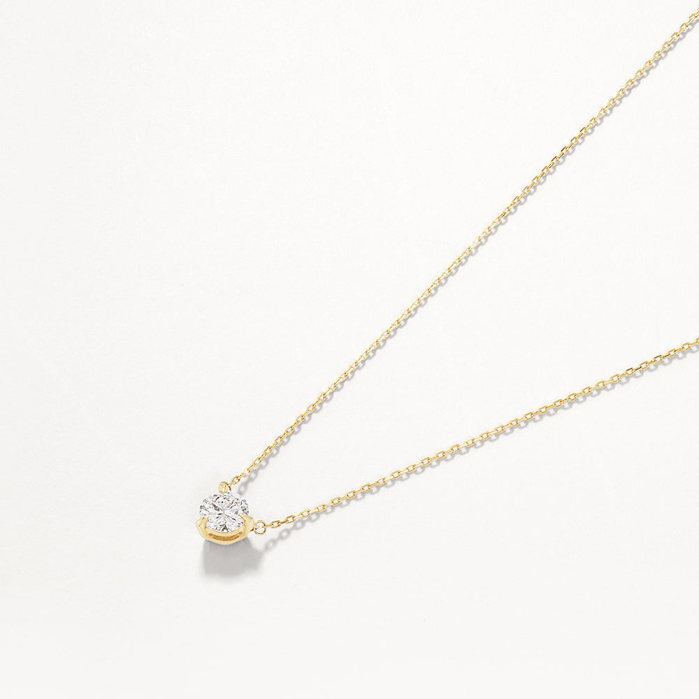 0.50ct Lab Grown Diamond Round Pendant Necklace in 10k Gold - Perfect for Weddings, Anniversaries & Everyday Elegance