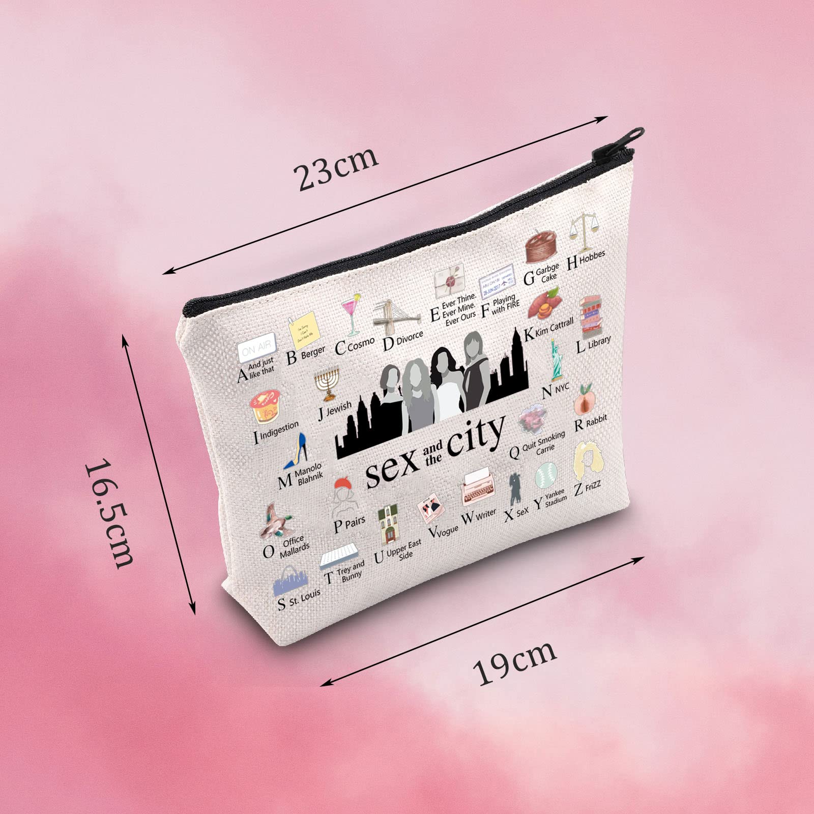 Sex and the City Cosmetic Bag - Makeup Zipper Pouch for Women | Travel Toiletry Organizer | Perfect Gift for TV Series Fans & Fashion Lovers (Use for Cosmetics, Travel Essentials, or as a Stylish Gift)
